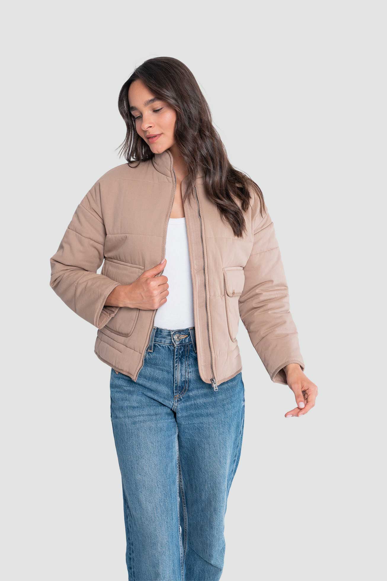 Chaqueta Acolchada Acacia Mujer - Camel Lavender