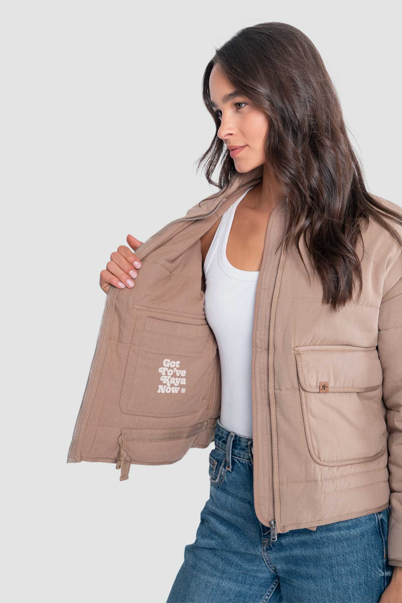 Chaqueta Acolchada Acacia Mujer - Camel Lavender