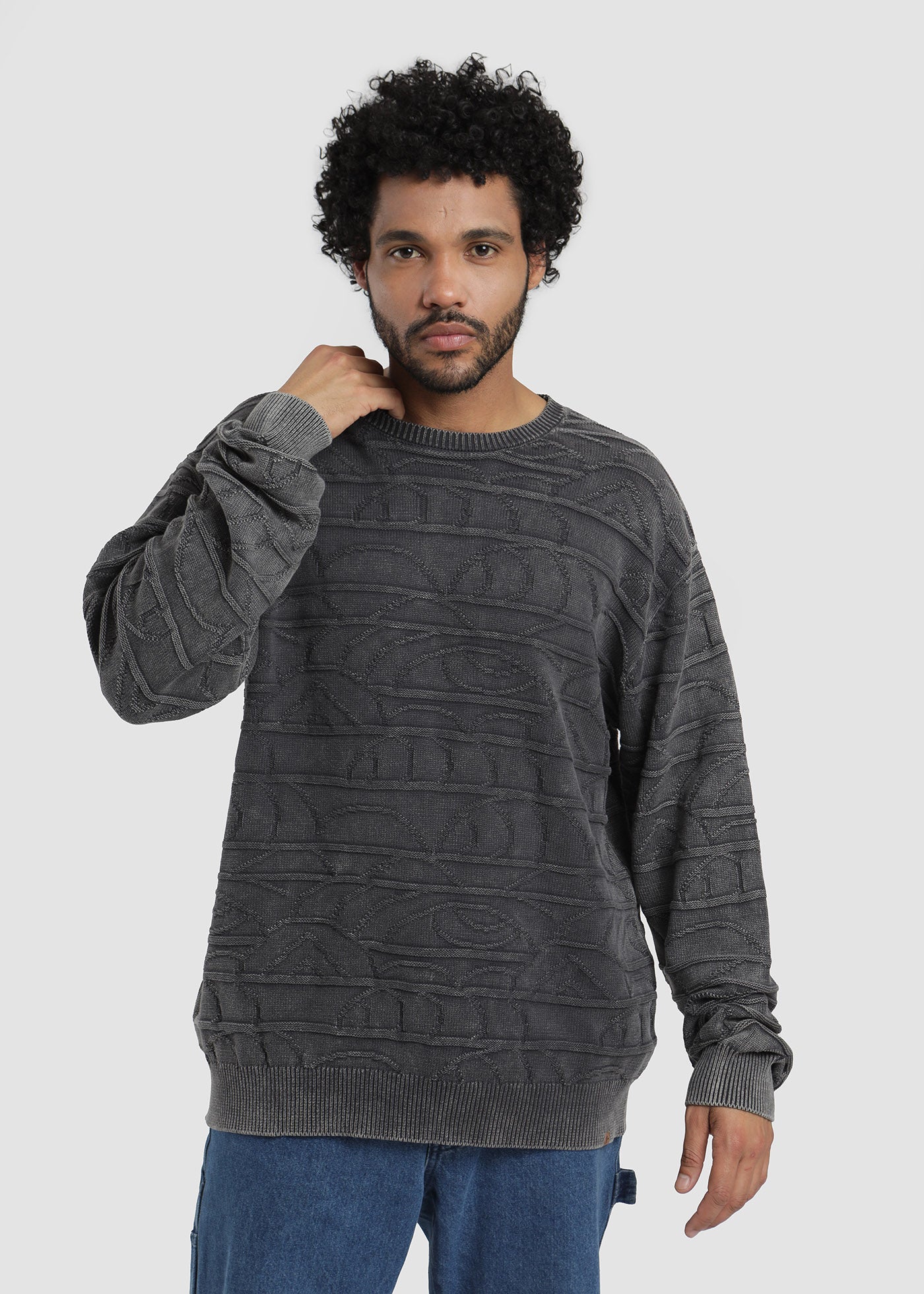 Chaleco Algodón Jacquard Hombre - Negro