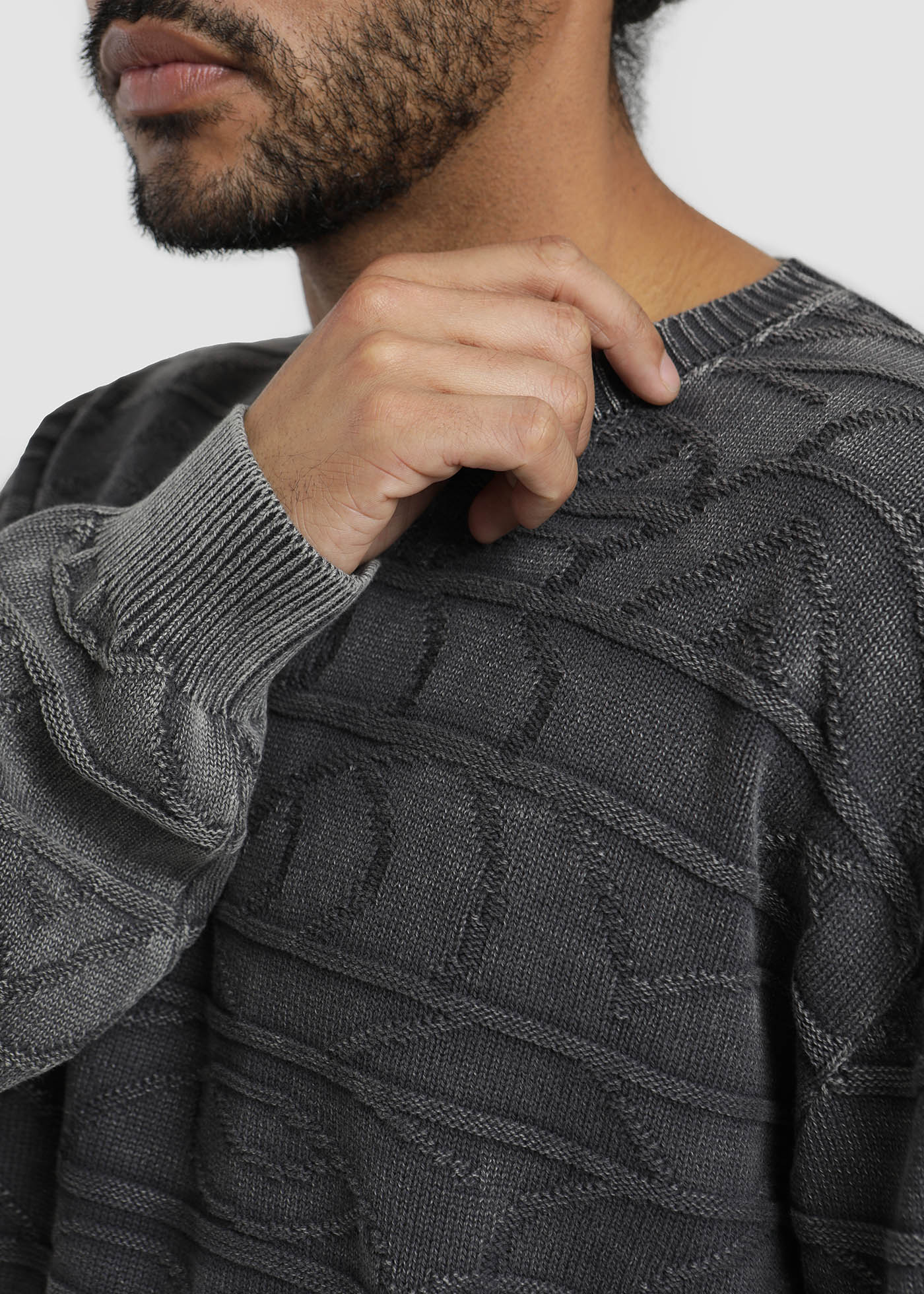 Chaleco Algodón Jacquard Hombre - Negro