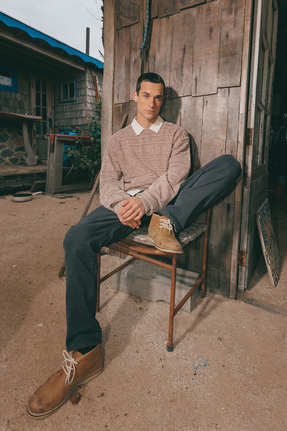 Chaleco Hombre Jacquard - Camel