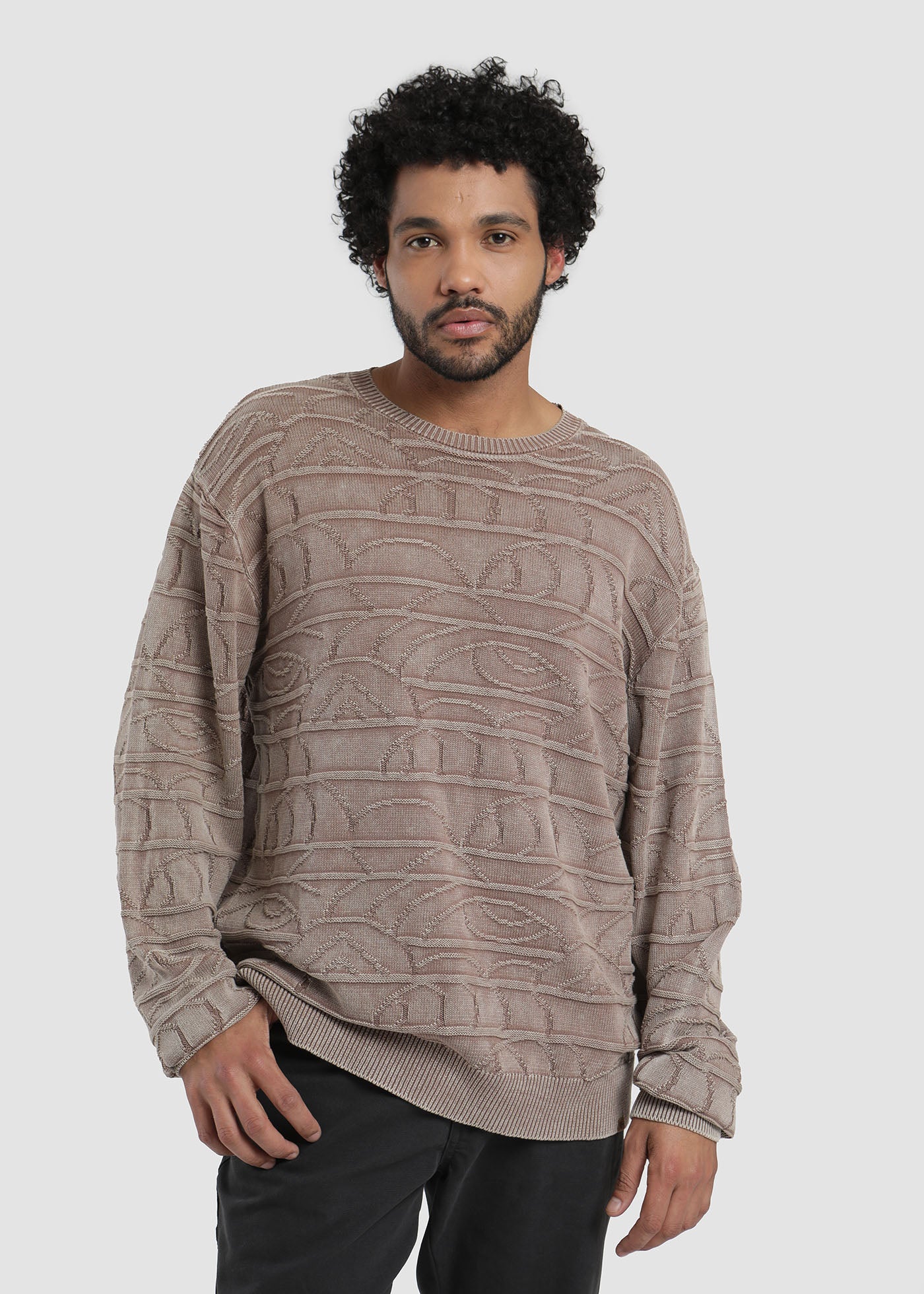 Chaleco Algodón Jacquard Hombre - Camel