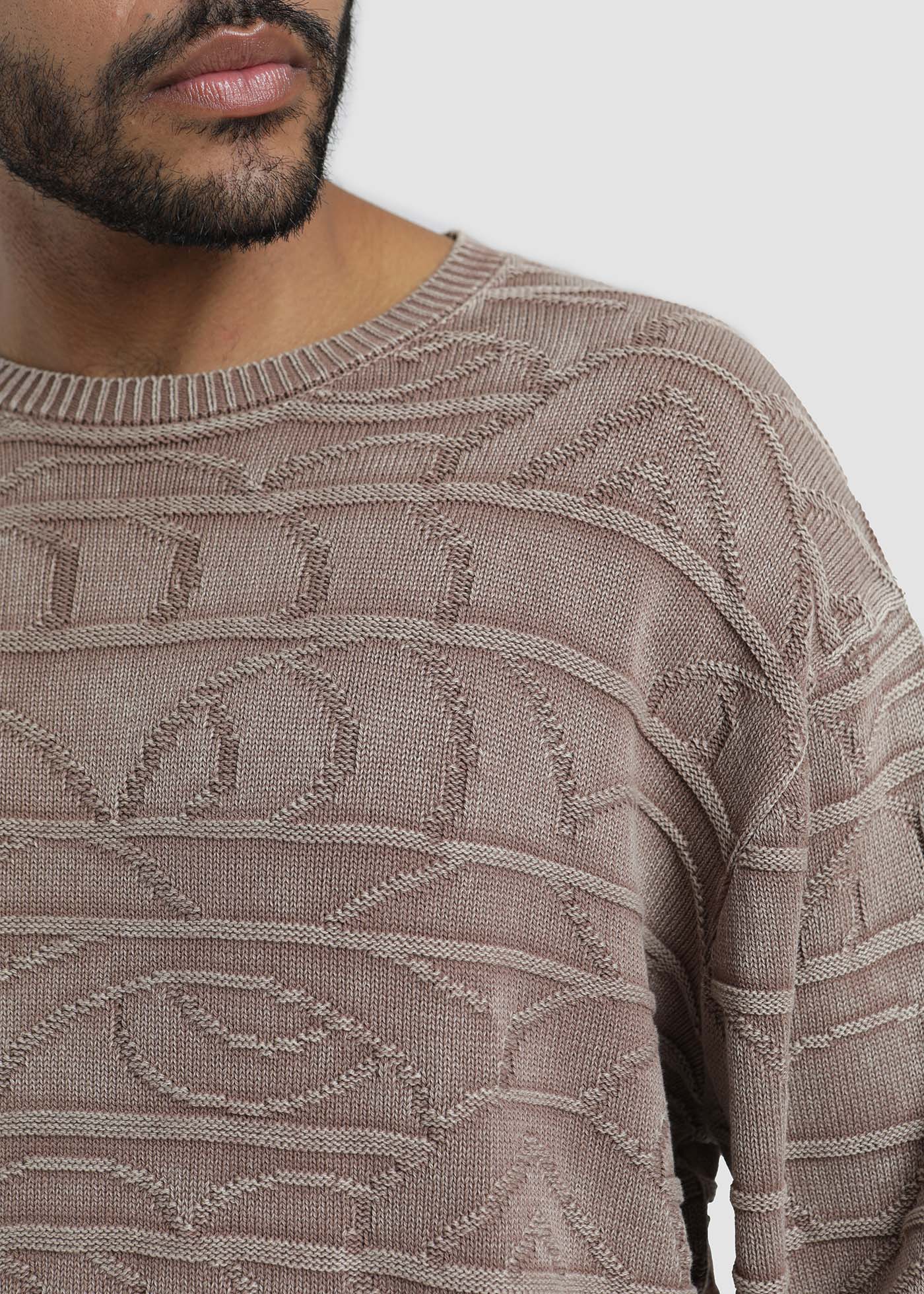 Chaleco Algodón Jacquard Hombre - Camel