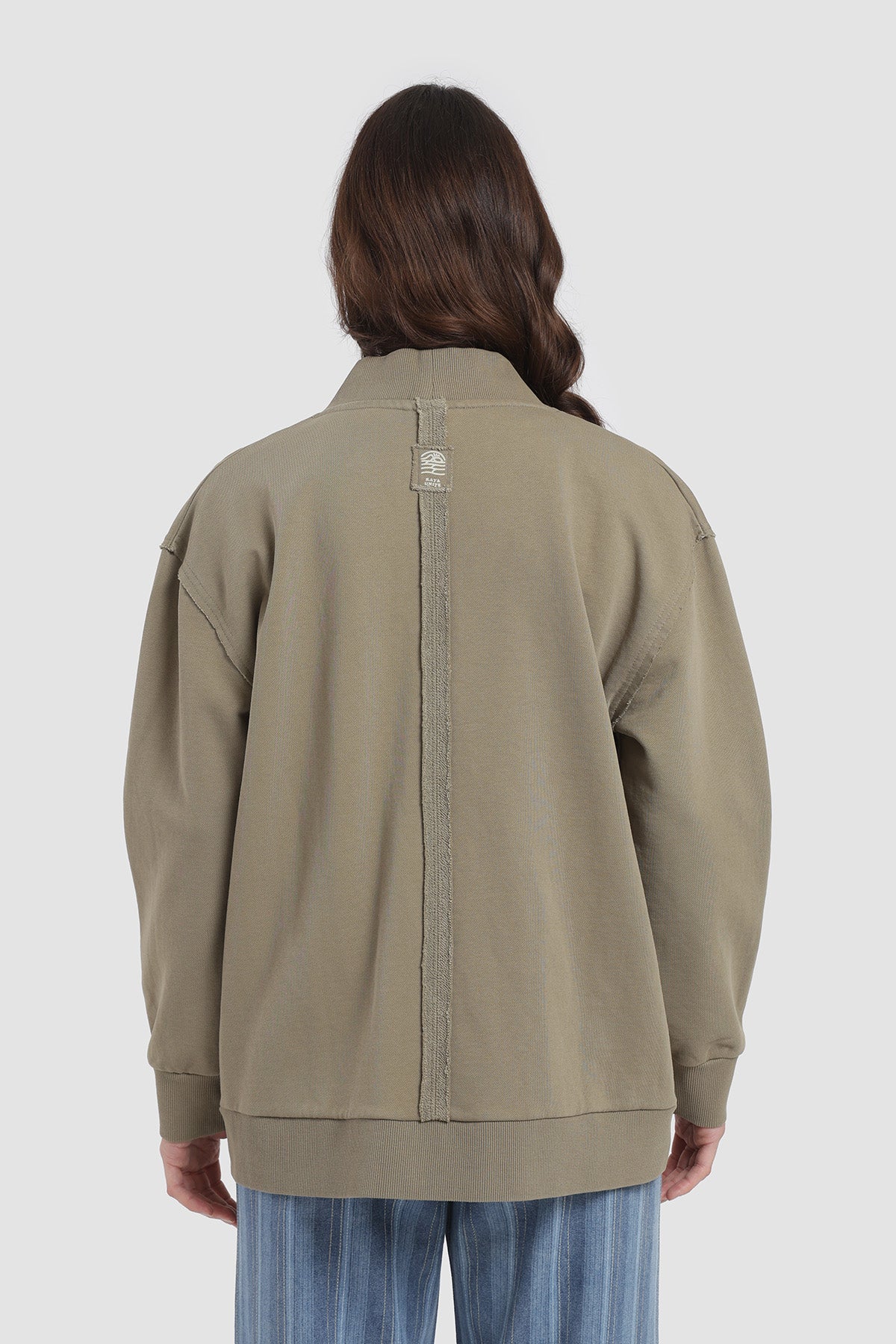 Polerón Cardigan Snaps Mujer - Oliva