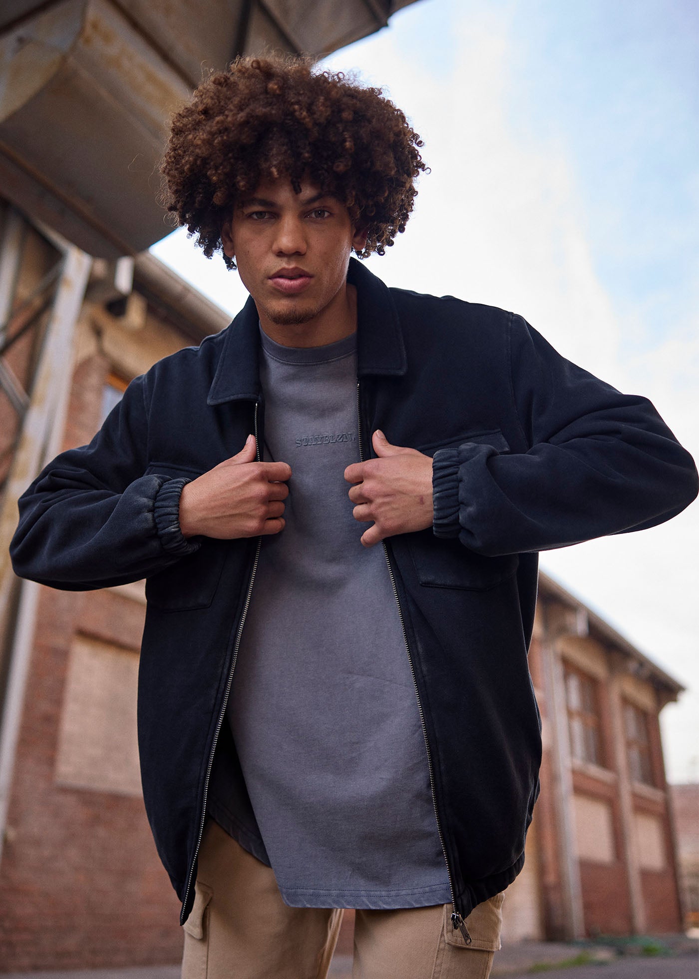 Chaqueta Hombre Jersey - Negra