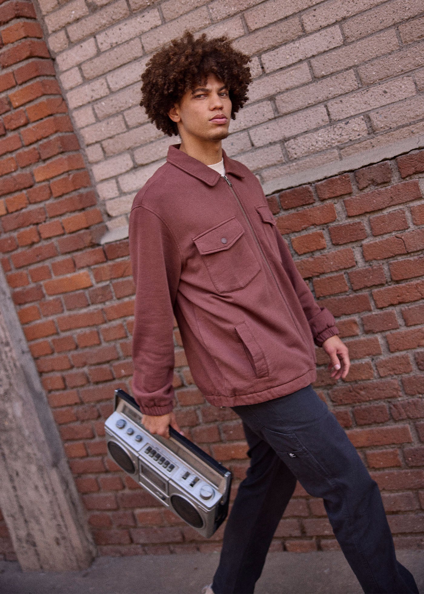 Chaqueta Hombre Jersey - Bordo