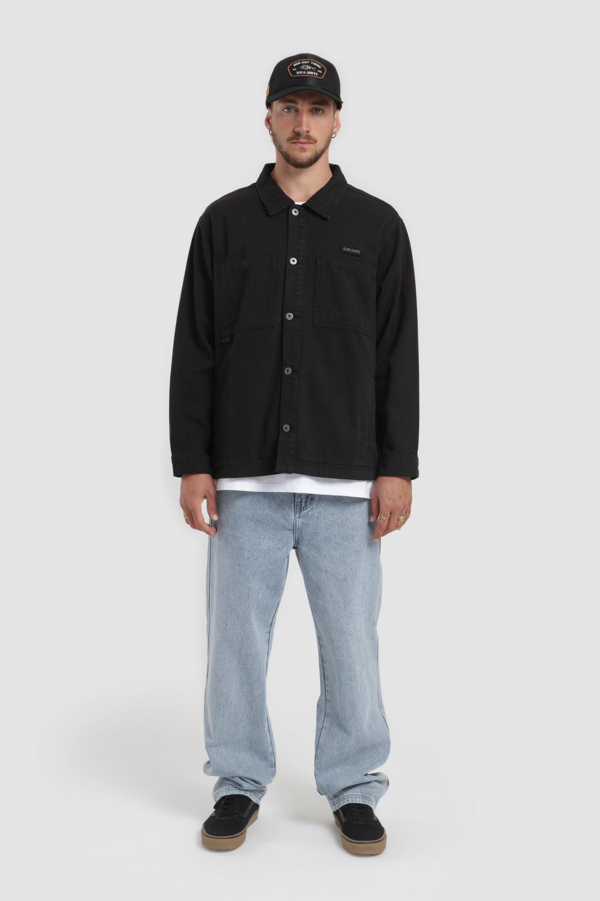 Chaqueta Sobrecamisa Denim Hombre - Negro