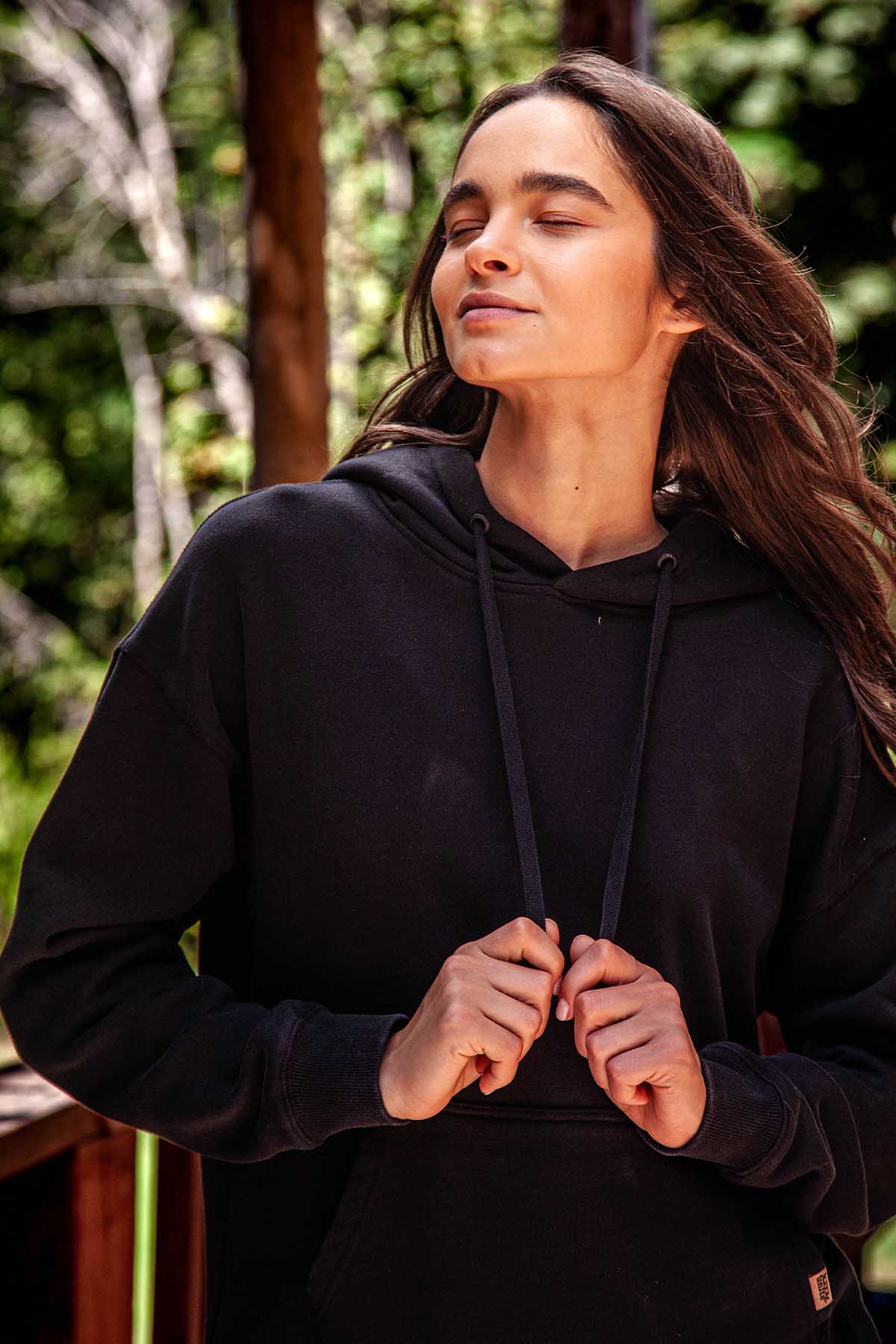 Polerón Hoodie Mujer Farmer - Negro