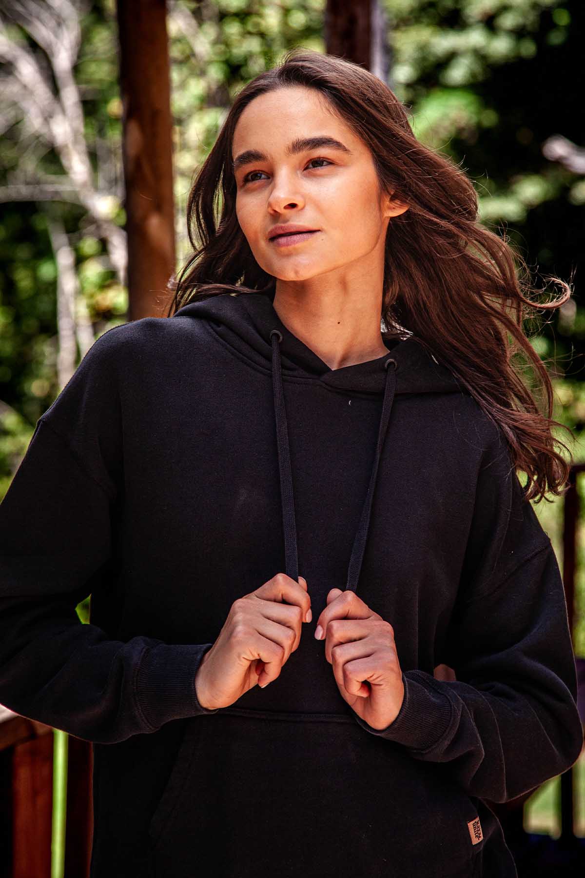 Polerón Hoodie Mujer Farmer - Negro