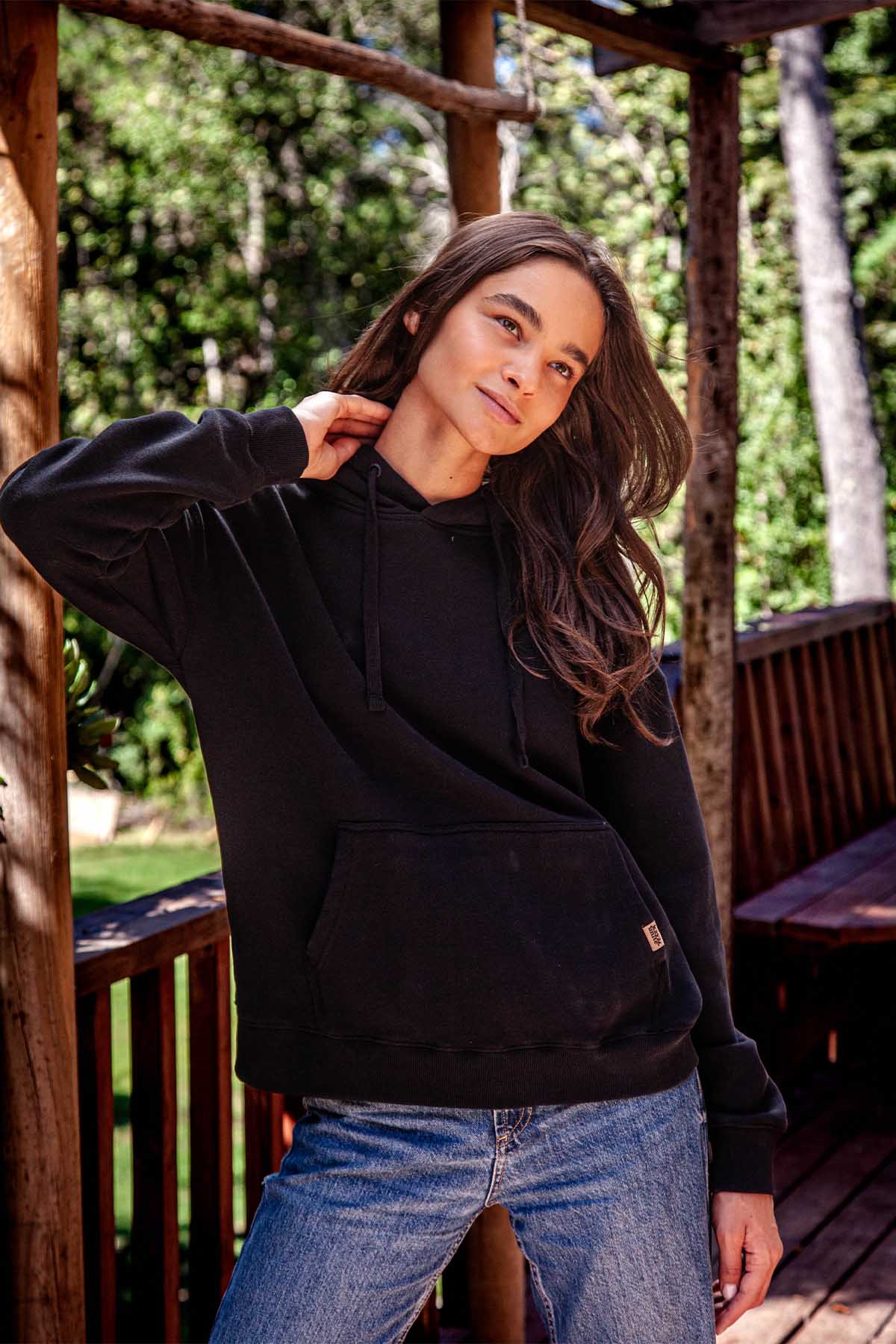 Polerón Hoodie Mujer Farmer - Negro