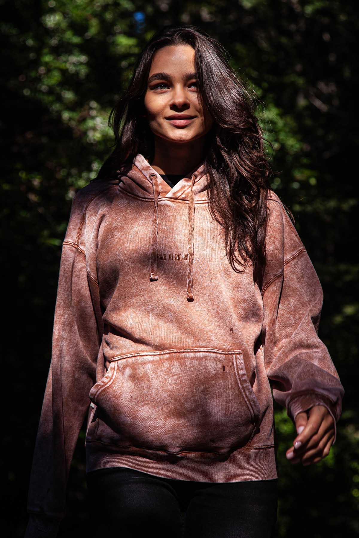 Polerón Hoodie Mujer Solid - Terracota