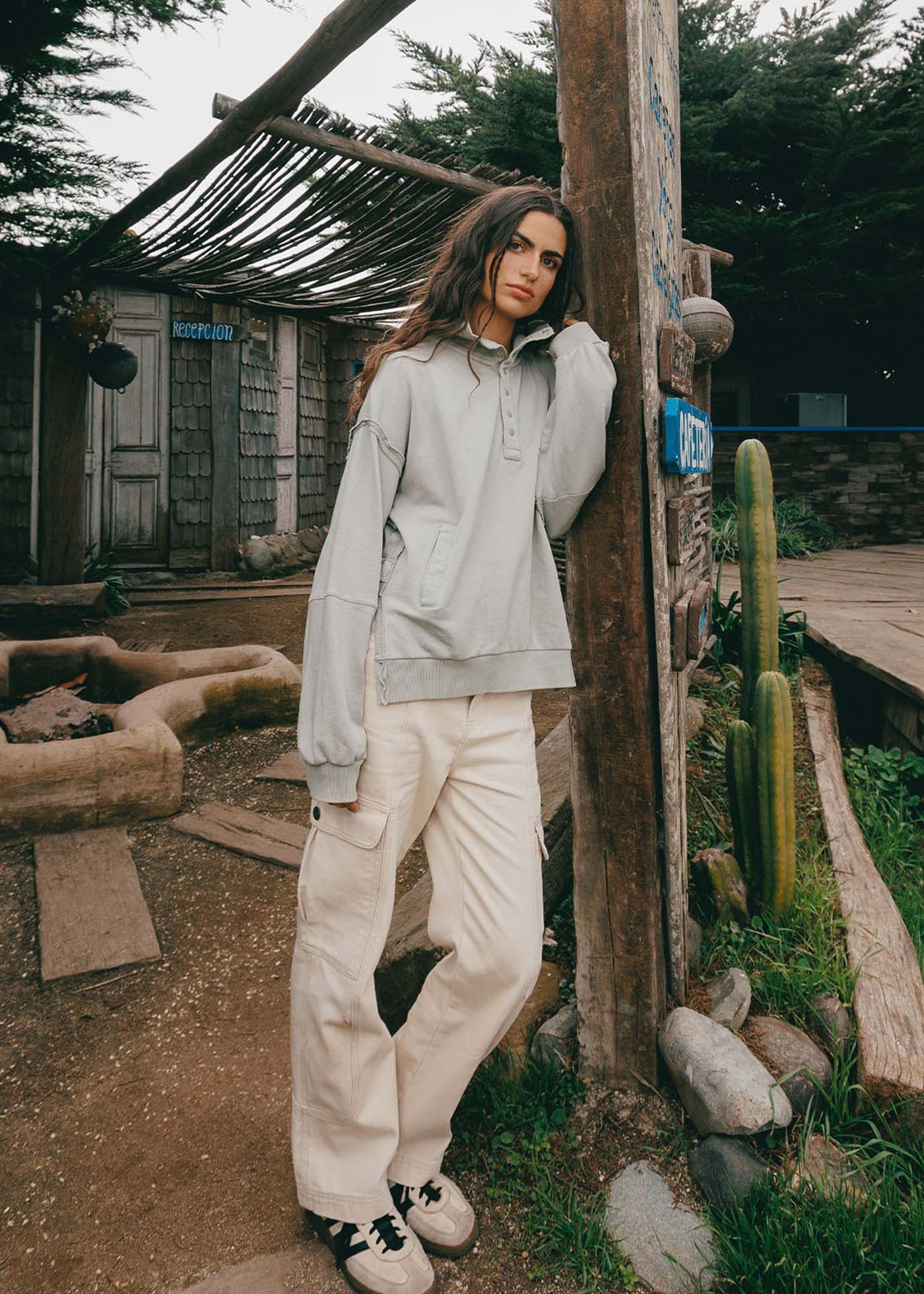 Polerón Mujer Mid Snaps - Verde Claro