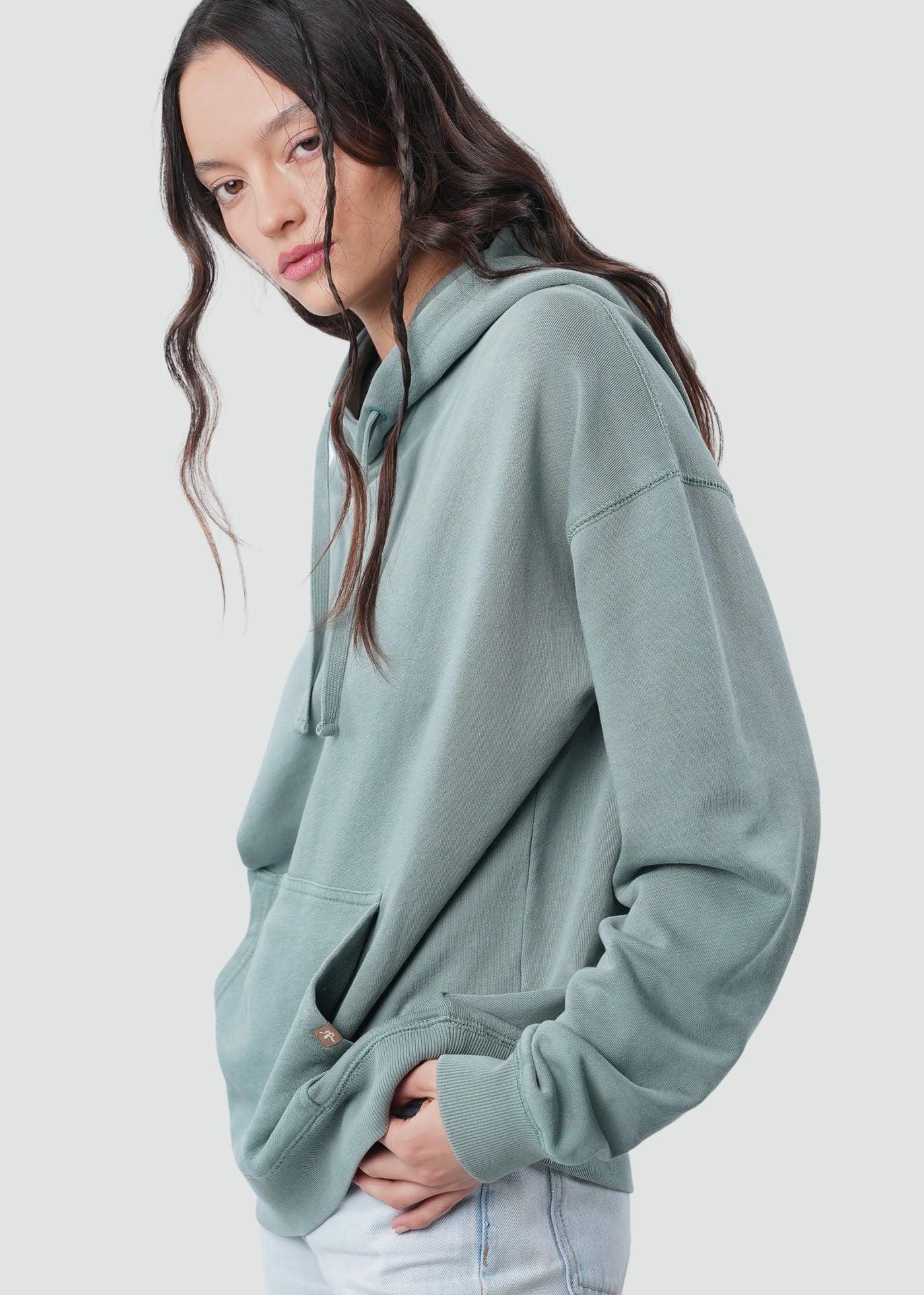 Polerón Hoodie Mujer True - Verde Chinois