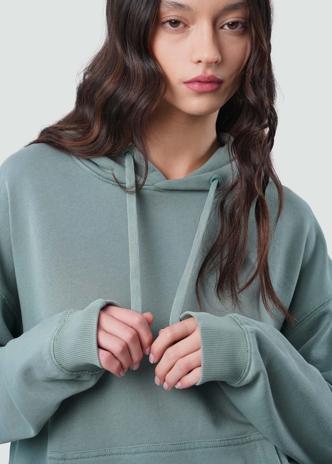 Polerón Hoodie Mujer True - Verde Chinois