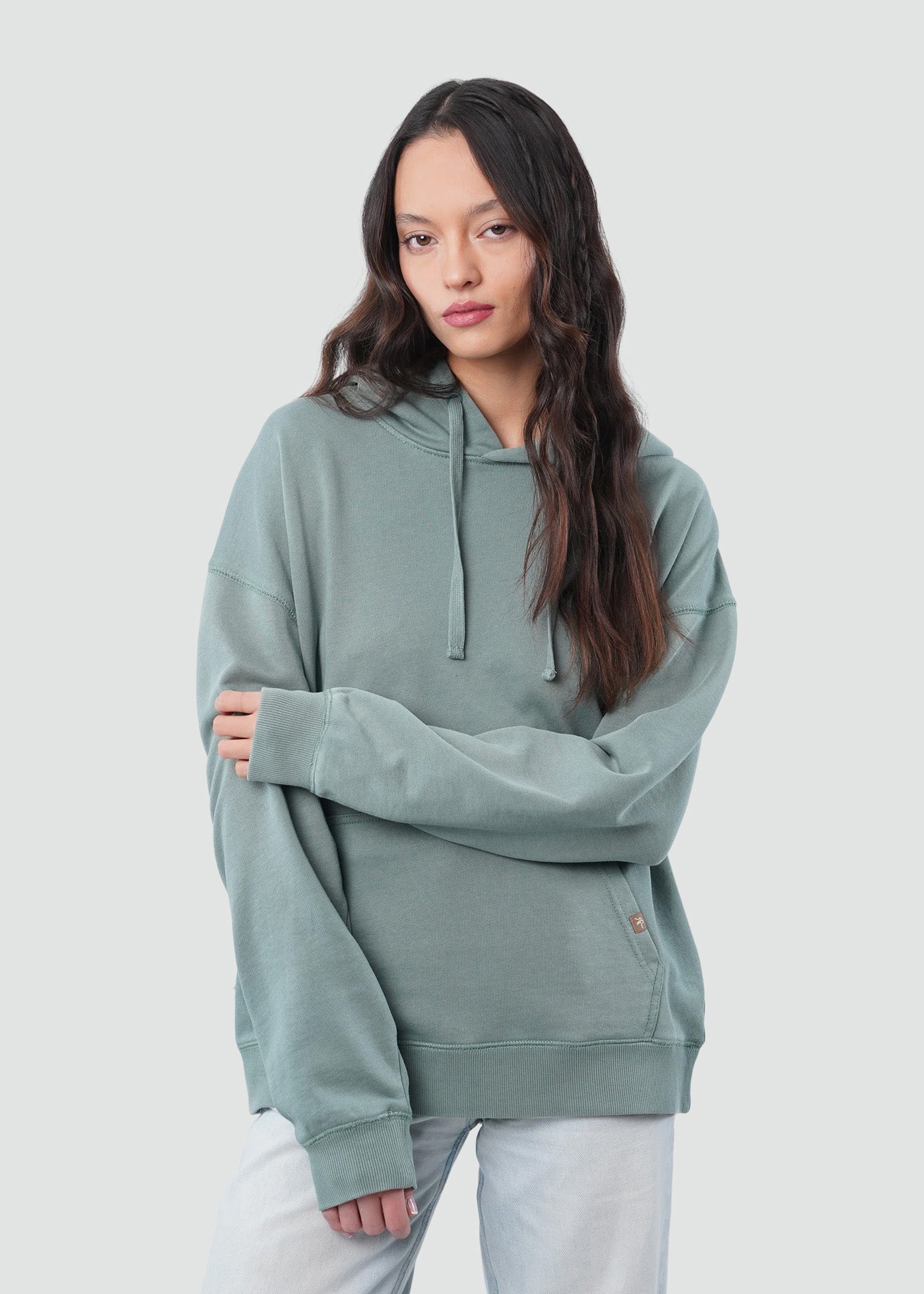 Polerón Hoodie Mujer True - Verde Chinois