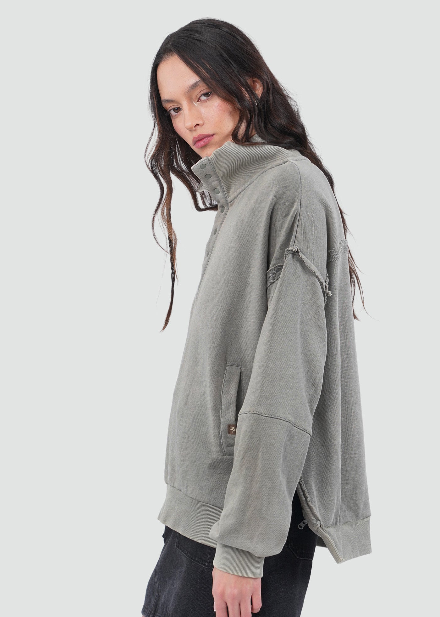 Polerón Mujer Mid Snaps - Verde Claro