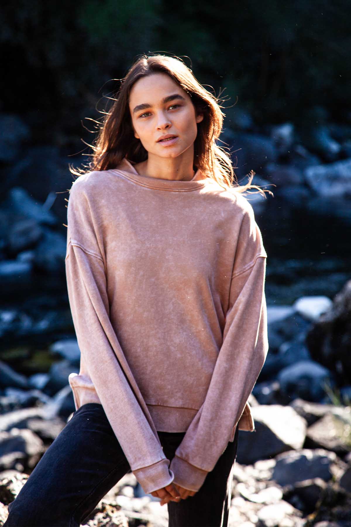 Polerón Mock Neck Mujer - Terracota
