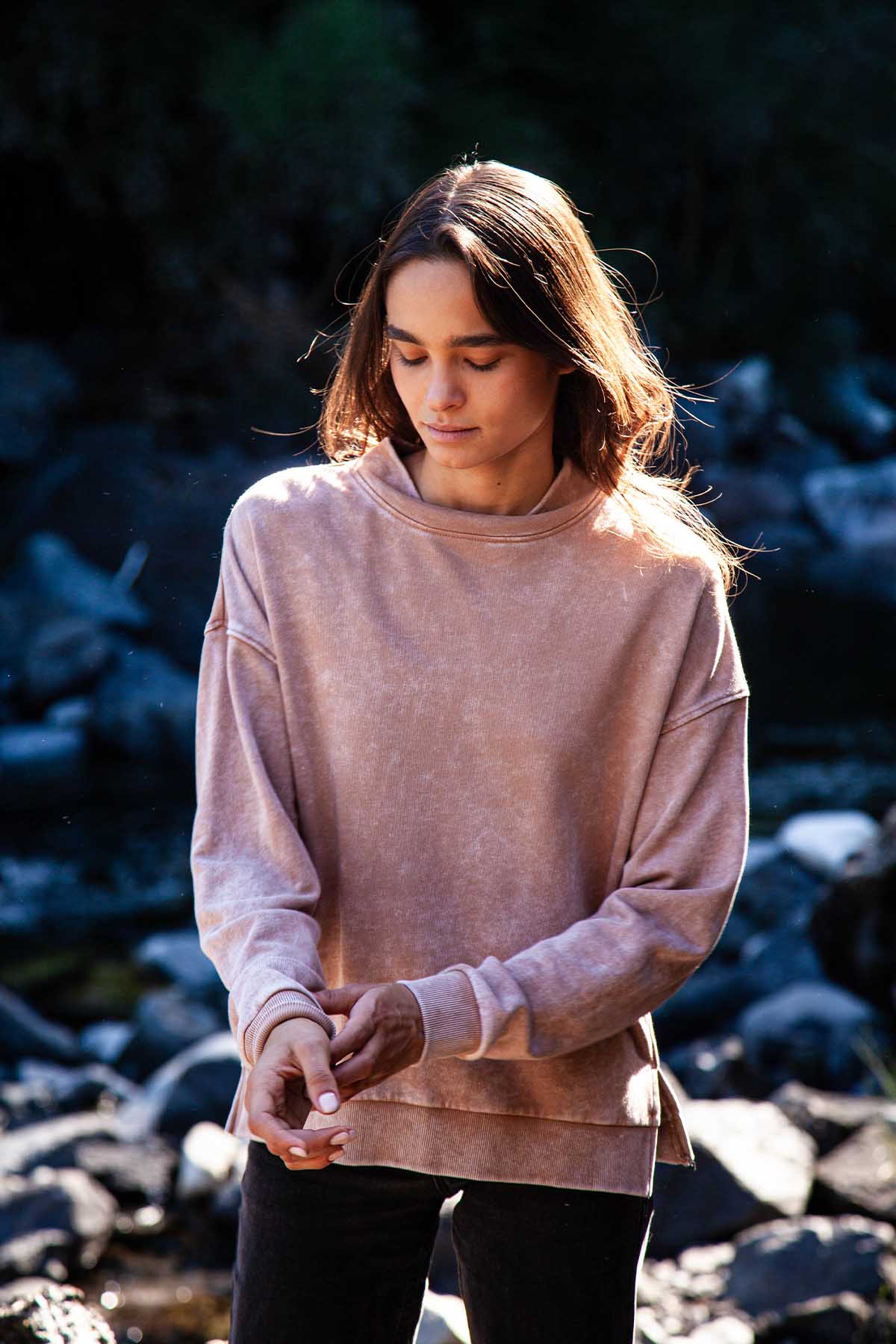 Polerón Mock Neck Mujer - Terracota