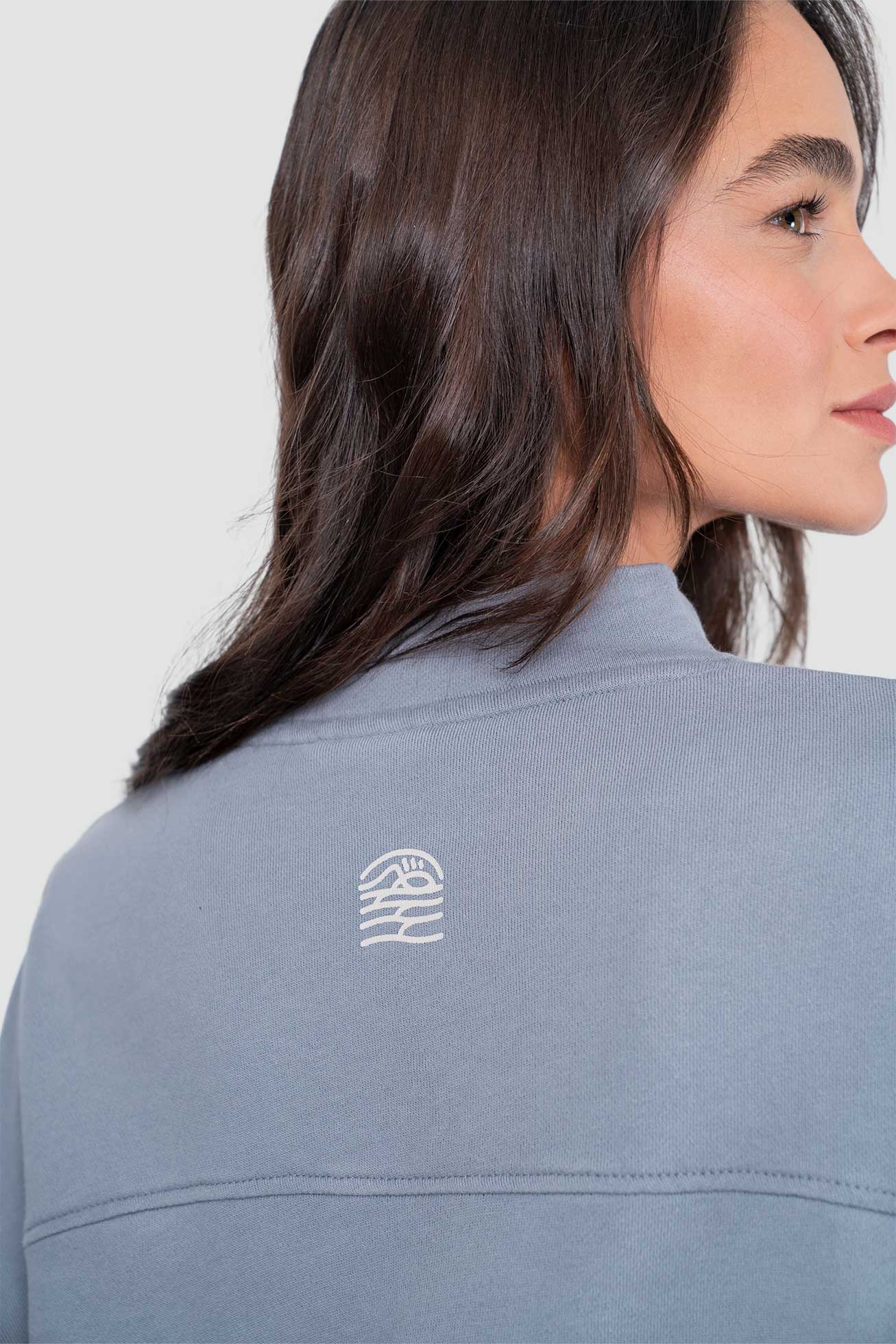 Polerón Mock Neck Mujer - Denim