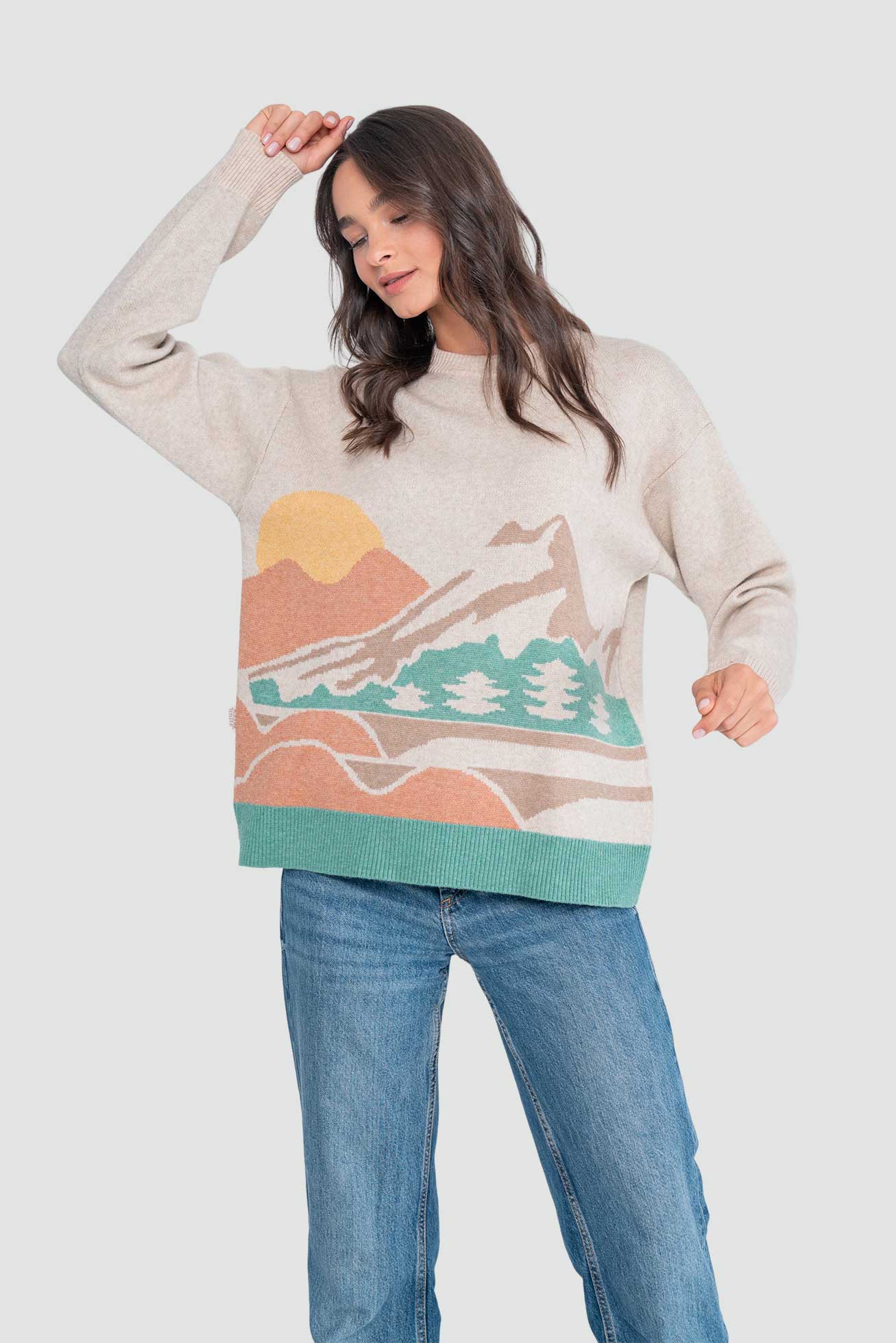 Chaleco Jacquard Mujer - Beige