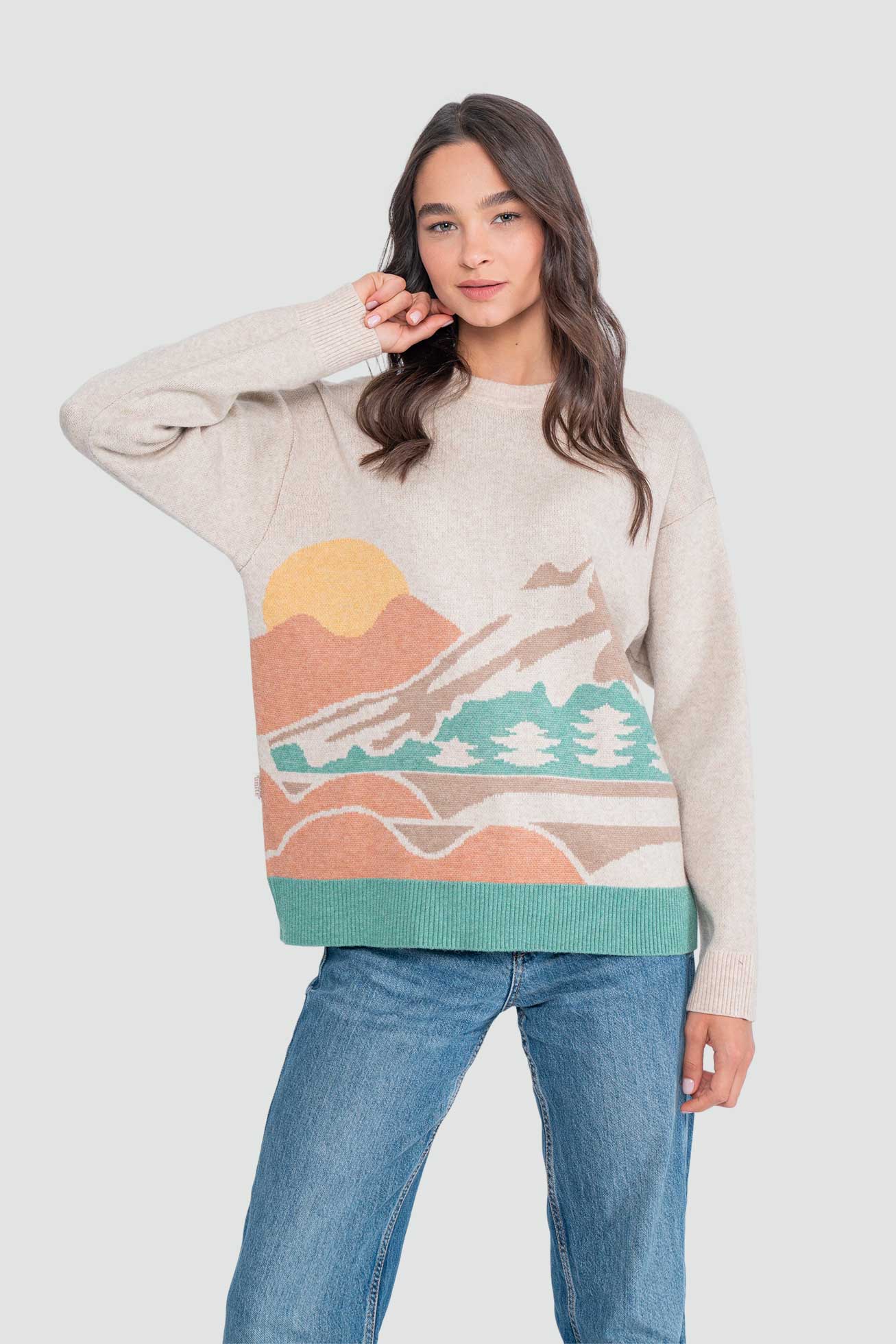 Chaleco Jacquard Mujer - Beige