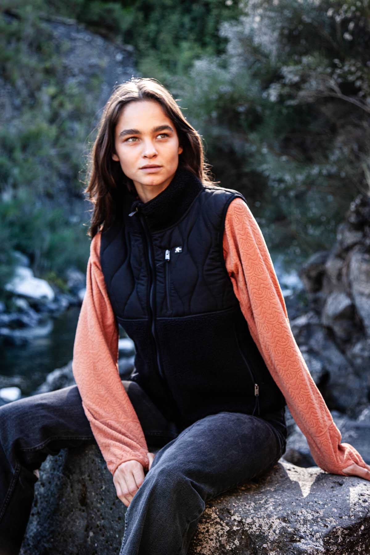 Chaqueta Sin Mangas Vest Mujer - Negra Black