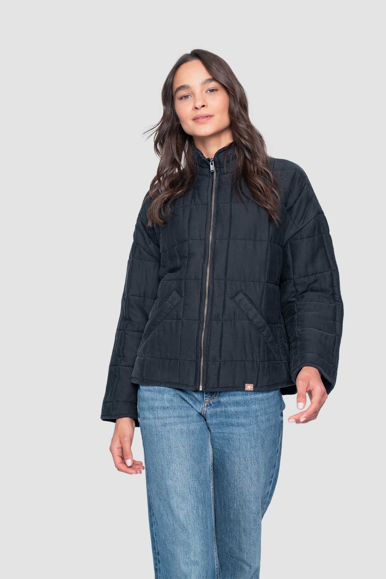 Chaqueta Mujer Quilted 100% Lyocell - Negra