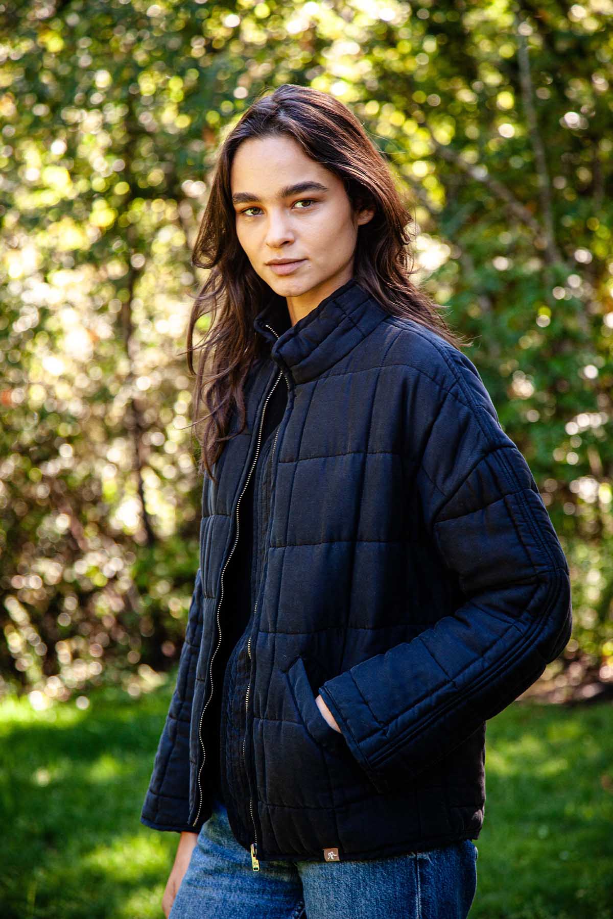 Chaqueta Mujer Quilted 100% Lyocell - Negra