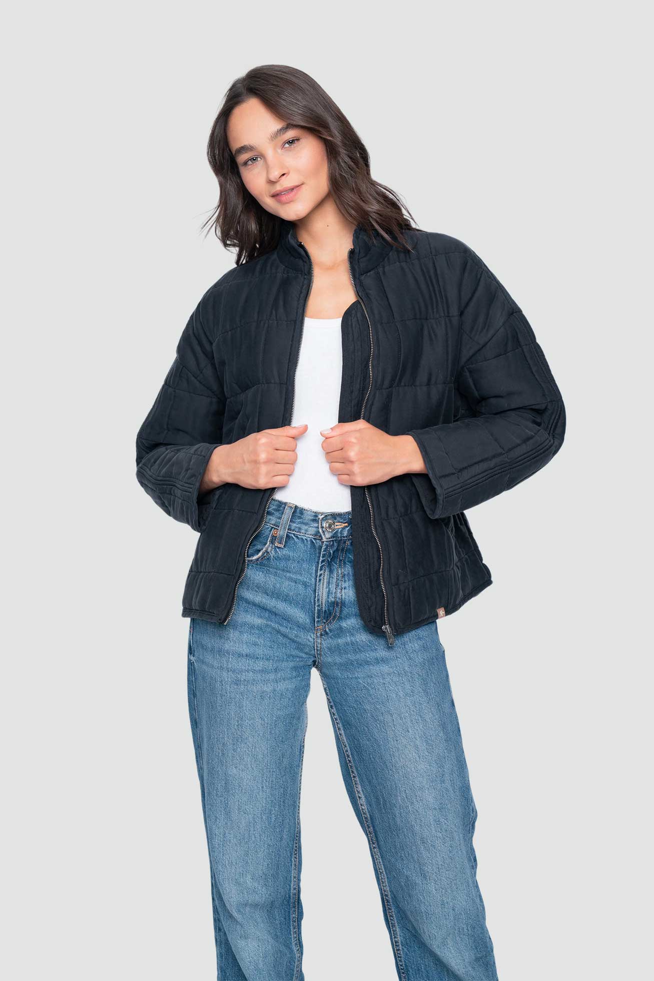 Chaqueta Mujer Quilted 100% Lyocell - Negra