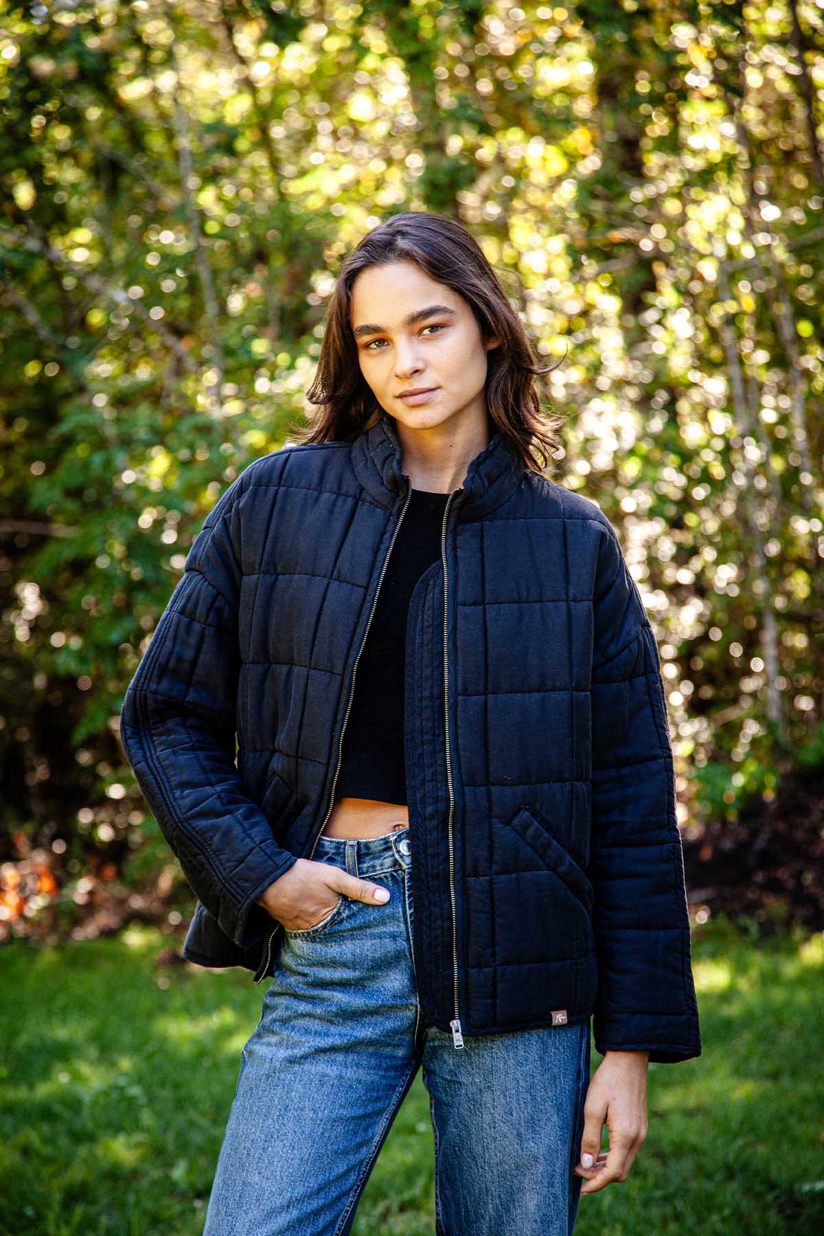 Chaqueta Mujer Quilted 100% Lyocell - Negra