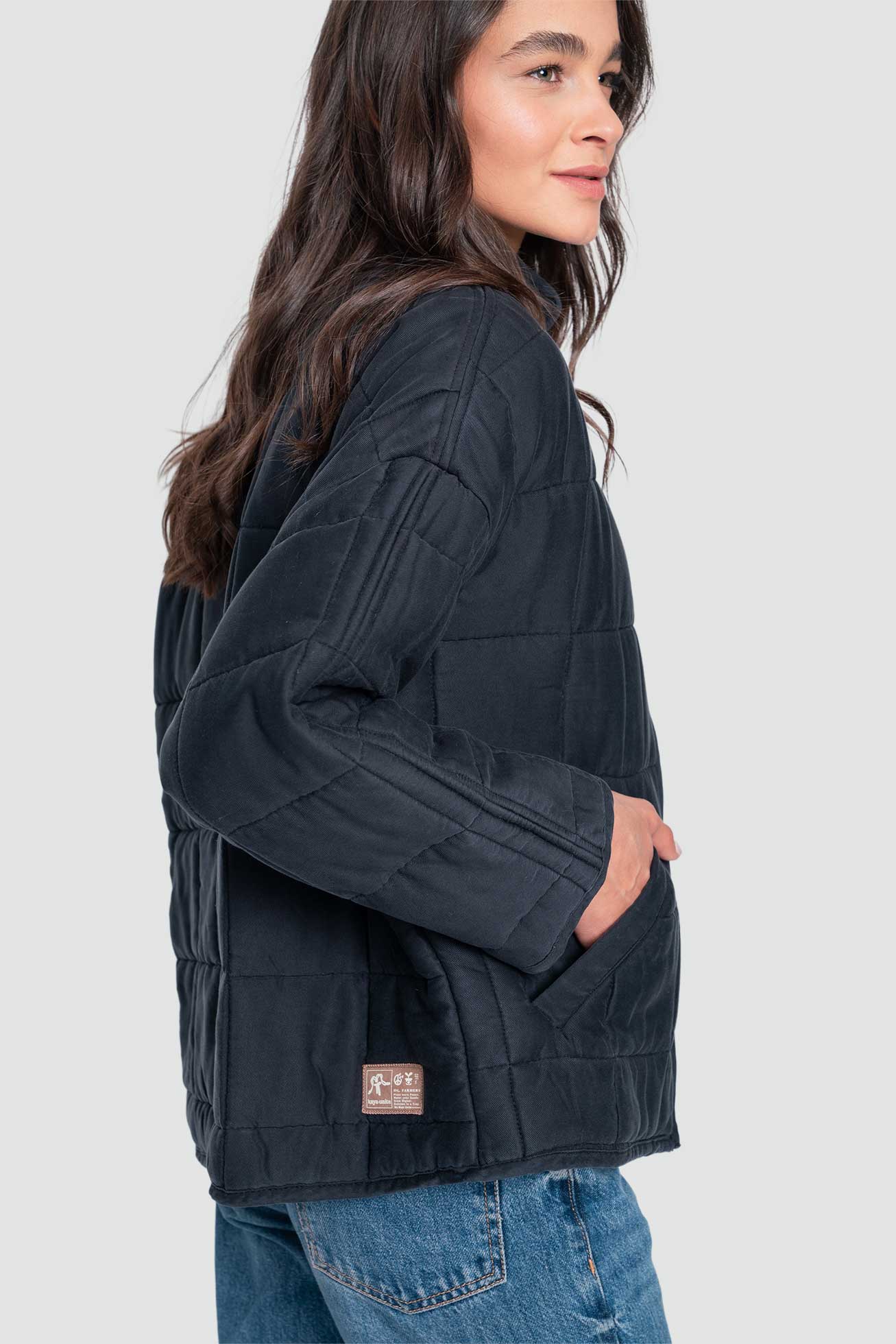 Chaqueta Mujer Quilted 100% Lyocell - Negra