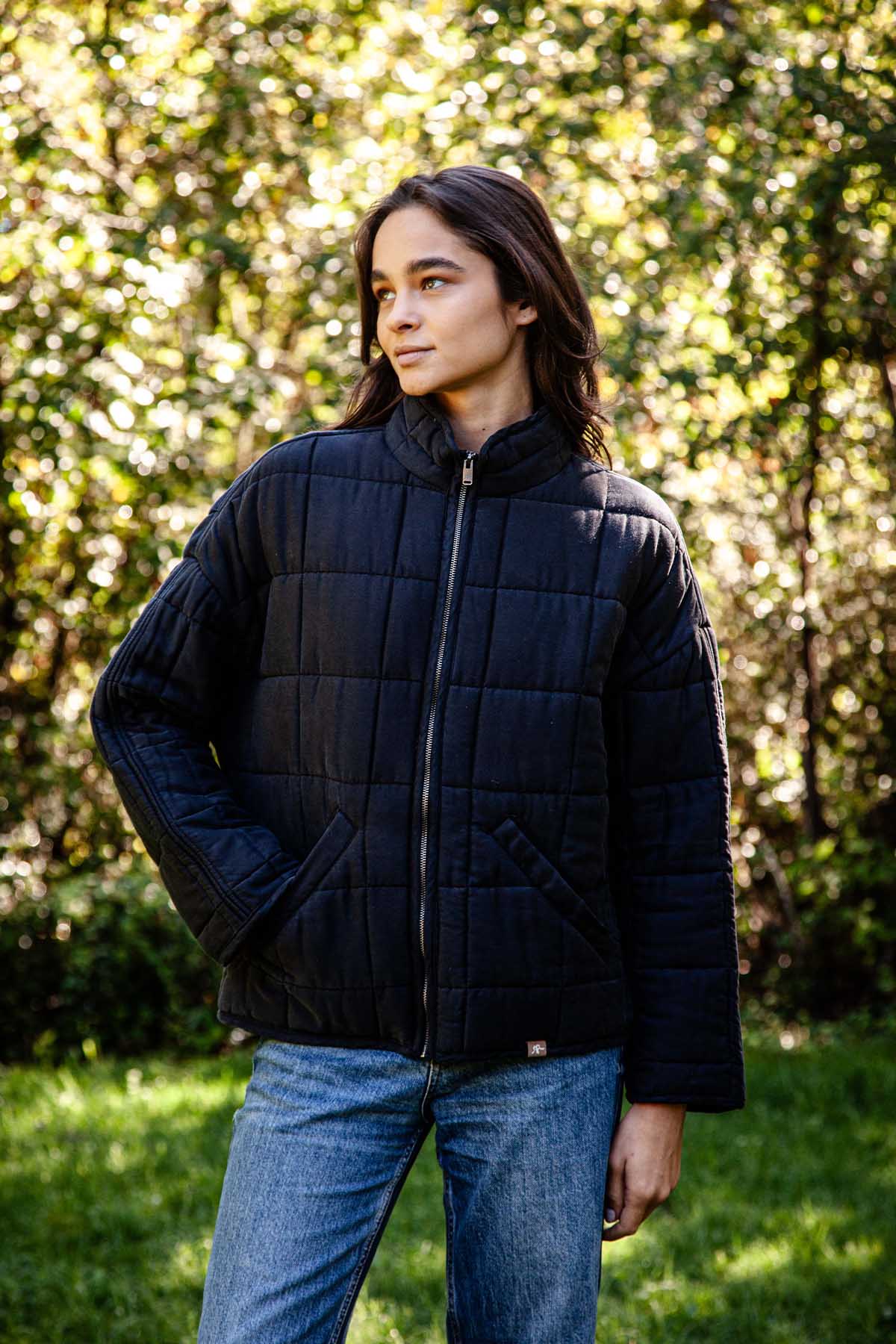 Chaqueta Mujer Quilted 100% Lyocell - Negra