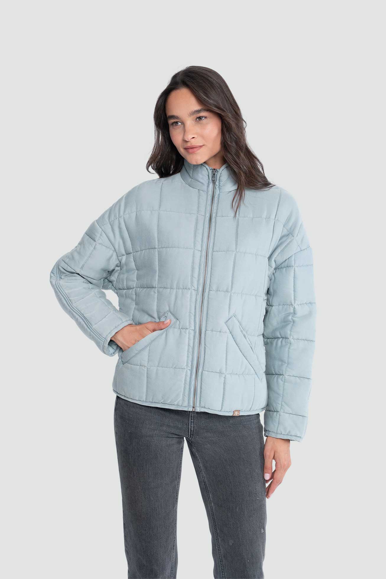 Chaqueta Mujer Quilted 100% Lyocell - Aqua