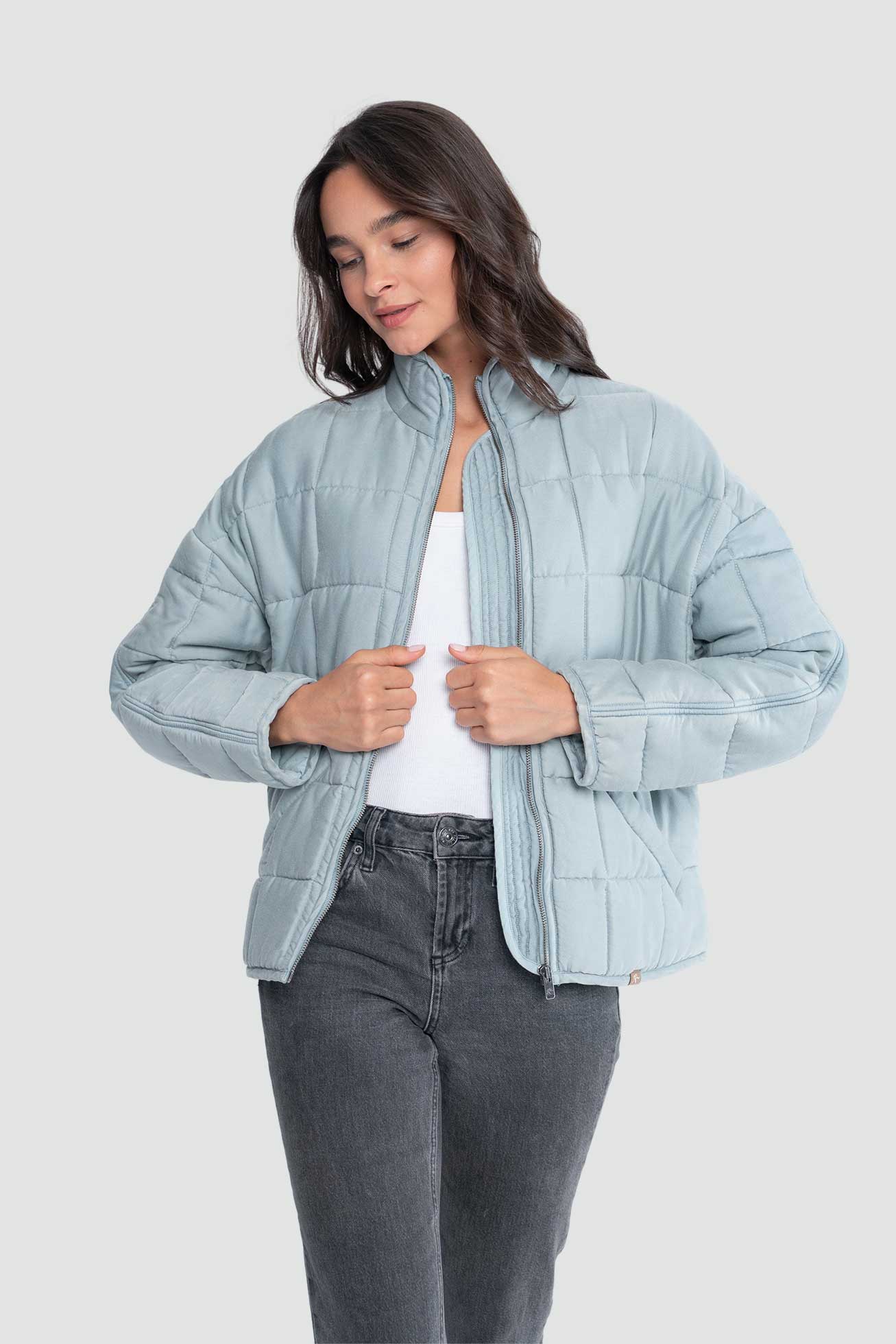 Chaqueta Mujer Quilted 100% Lyocell - Aqua