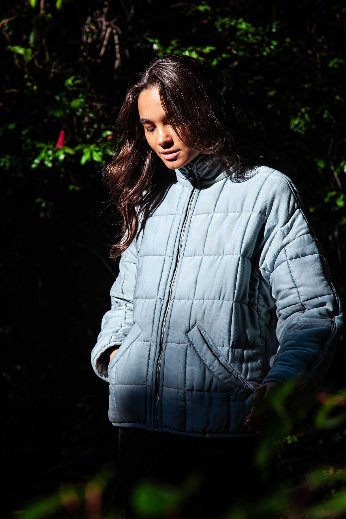 Chaqueta Mujer Quilted 100% Lyocell - Aqua