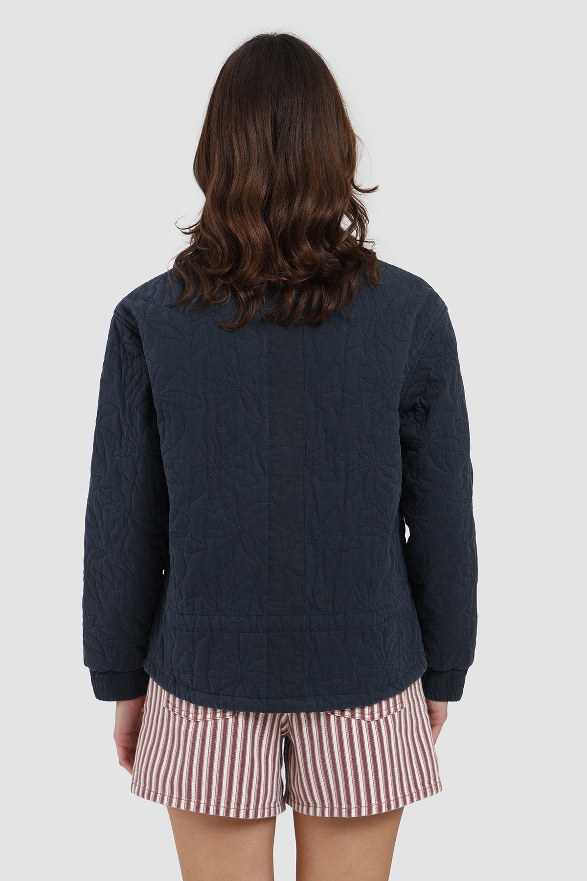 Chaqueta Bomber Quilted Canvas Mujer - Azul