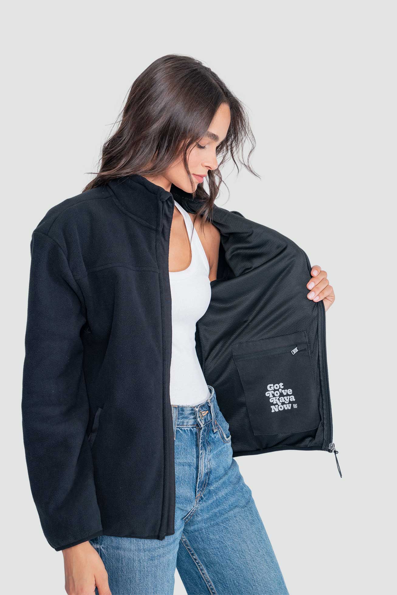 Polar Mujer Full Zip Classic - Negro