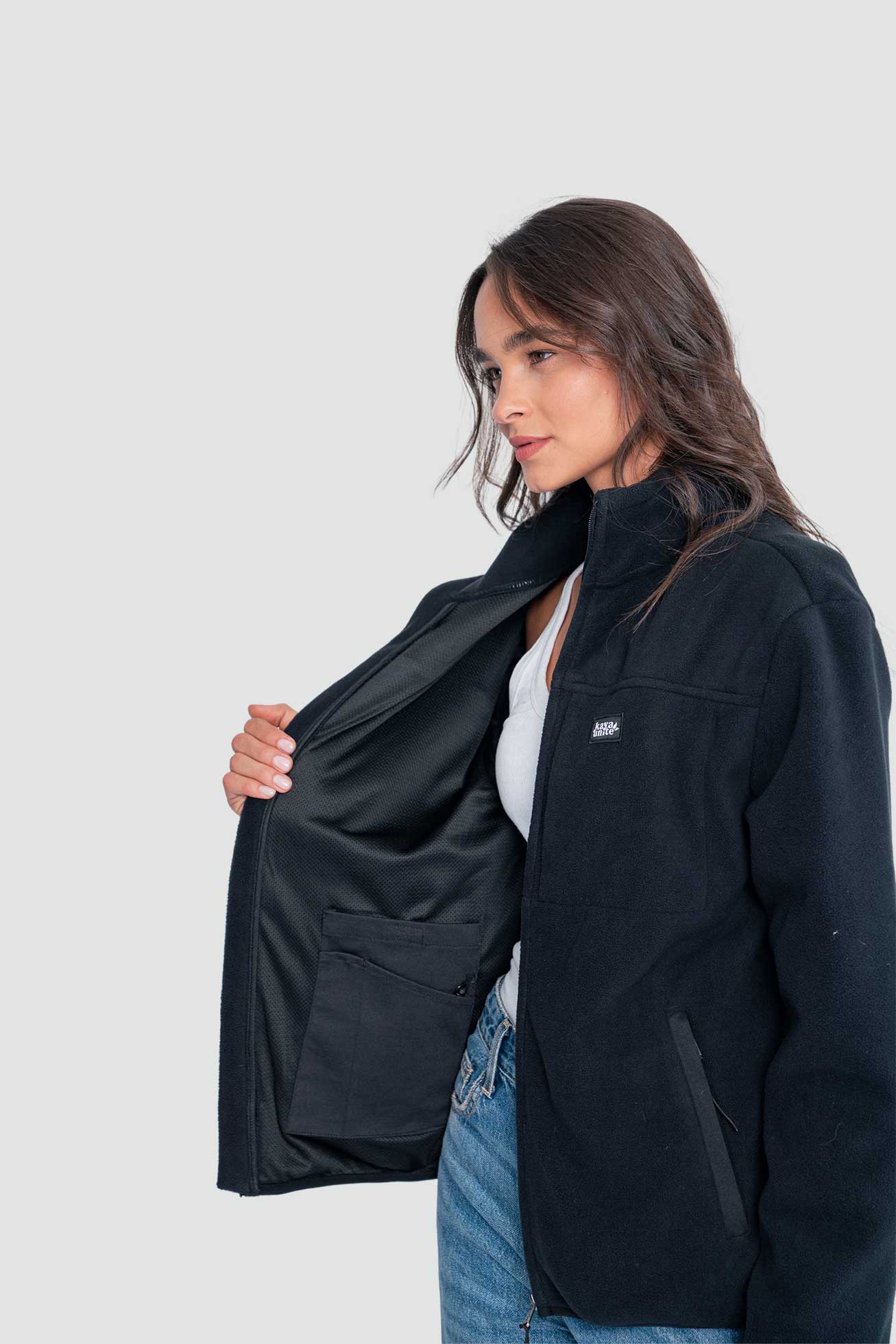 Polar Mujer Full Zip Classic - Negro