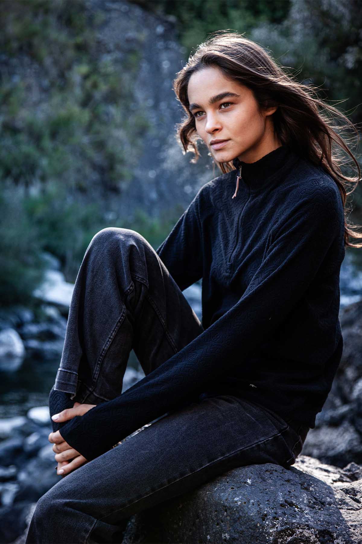 Micropolar Cipress Mujer - Negro