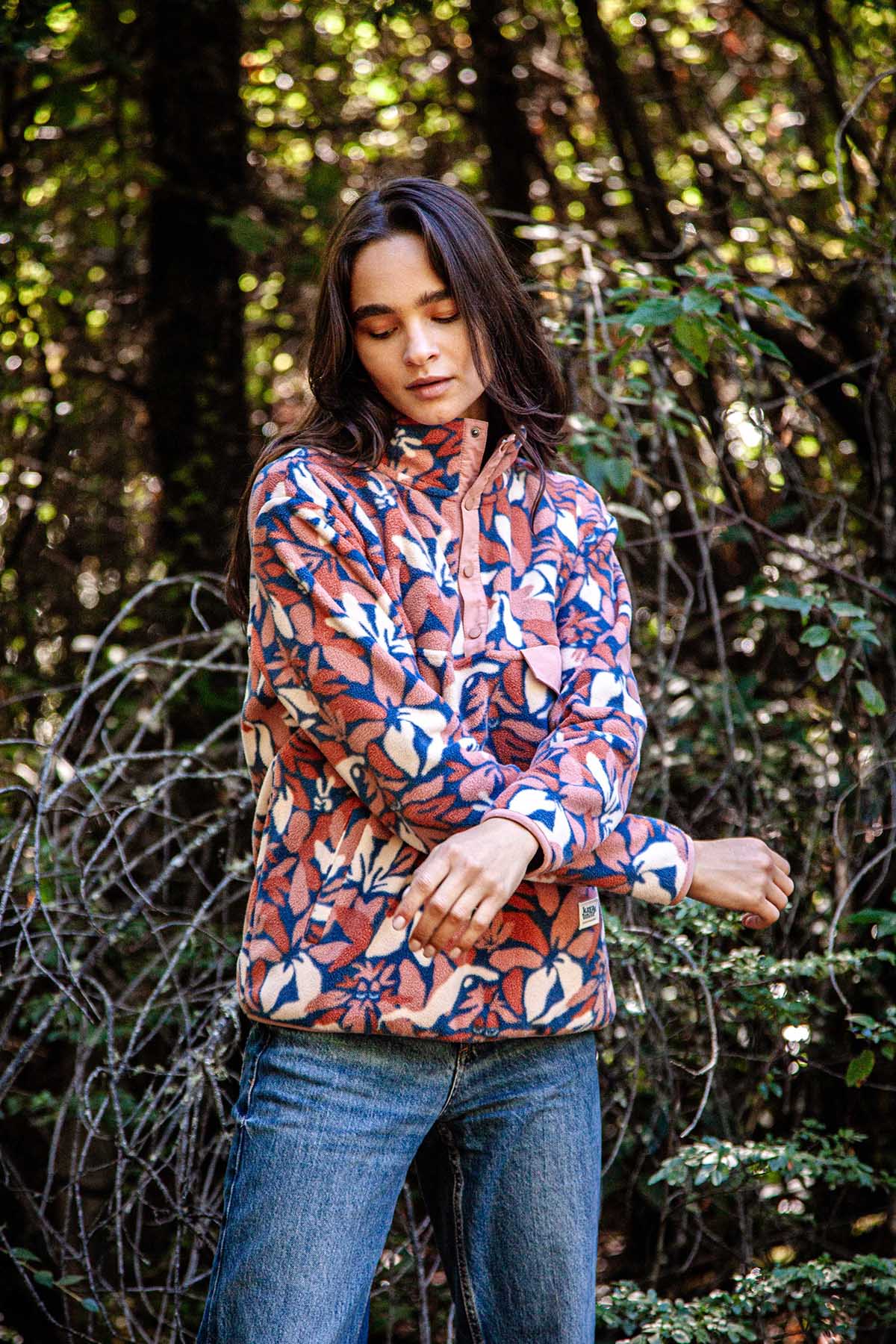 Polar Con Cierre Solid Funga Mujer - Peach Black