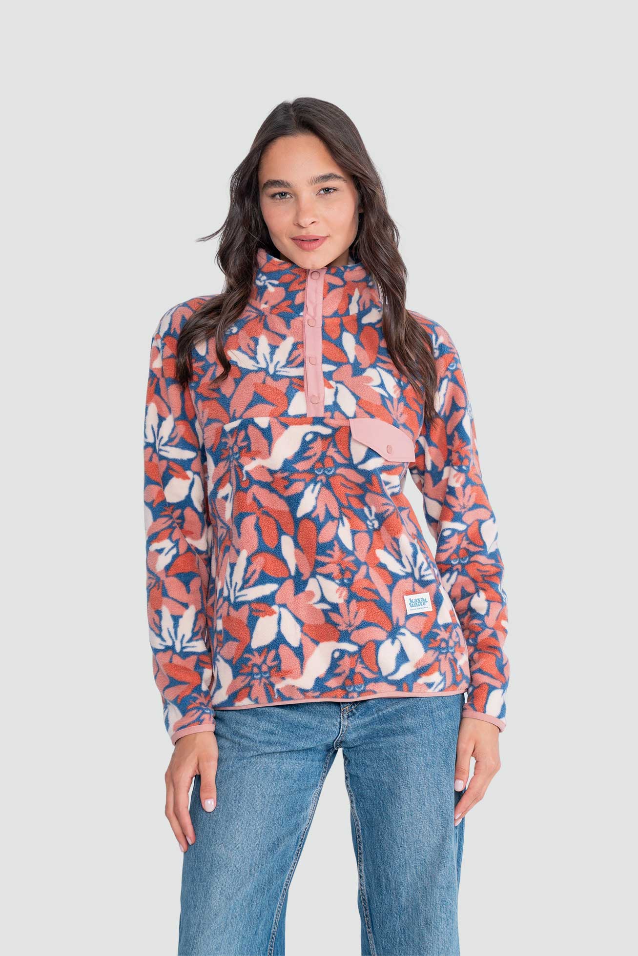 Polar Con Cierre Solid Funga Mujer - Peach Lavender