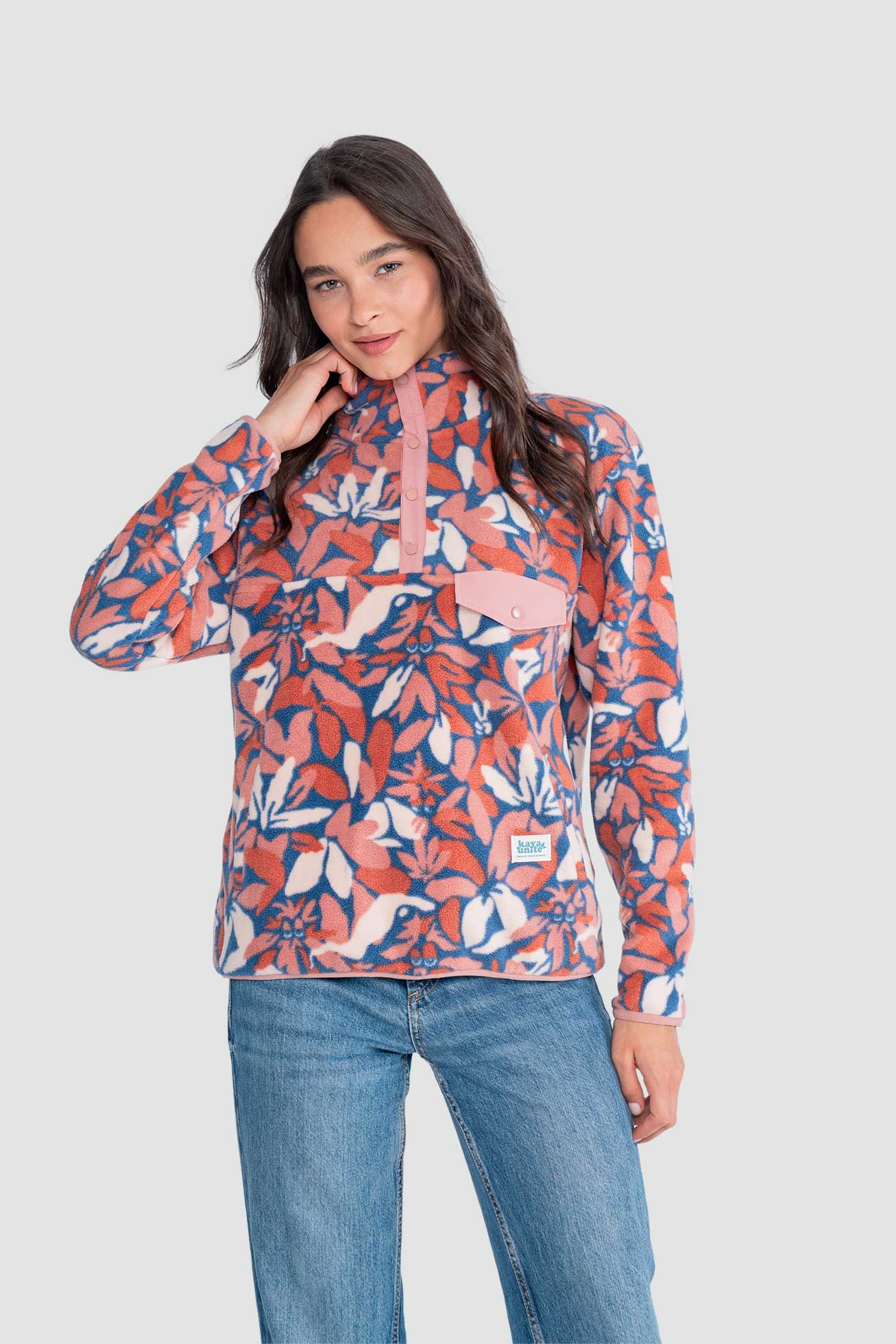 Polar Con Cierre Solid Funga Mujer - Peach Lavender