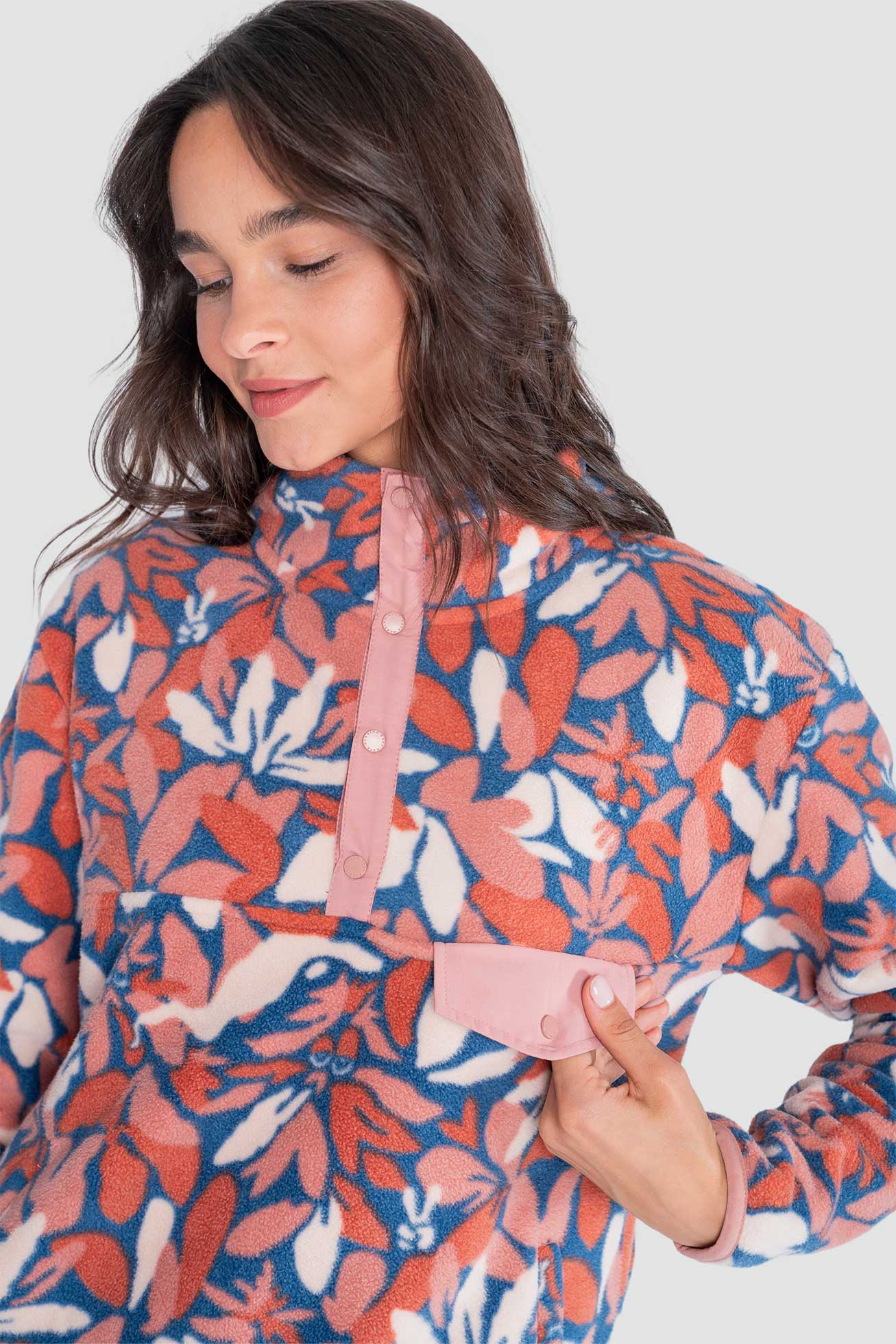 Polar Con Cierre Solid Funga Mujer - Peach Lavender