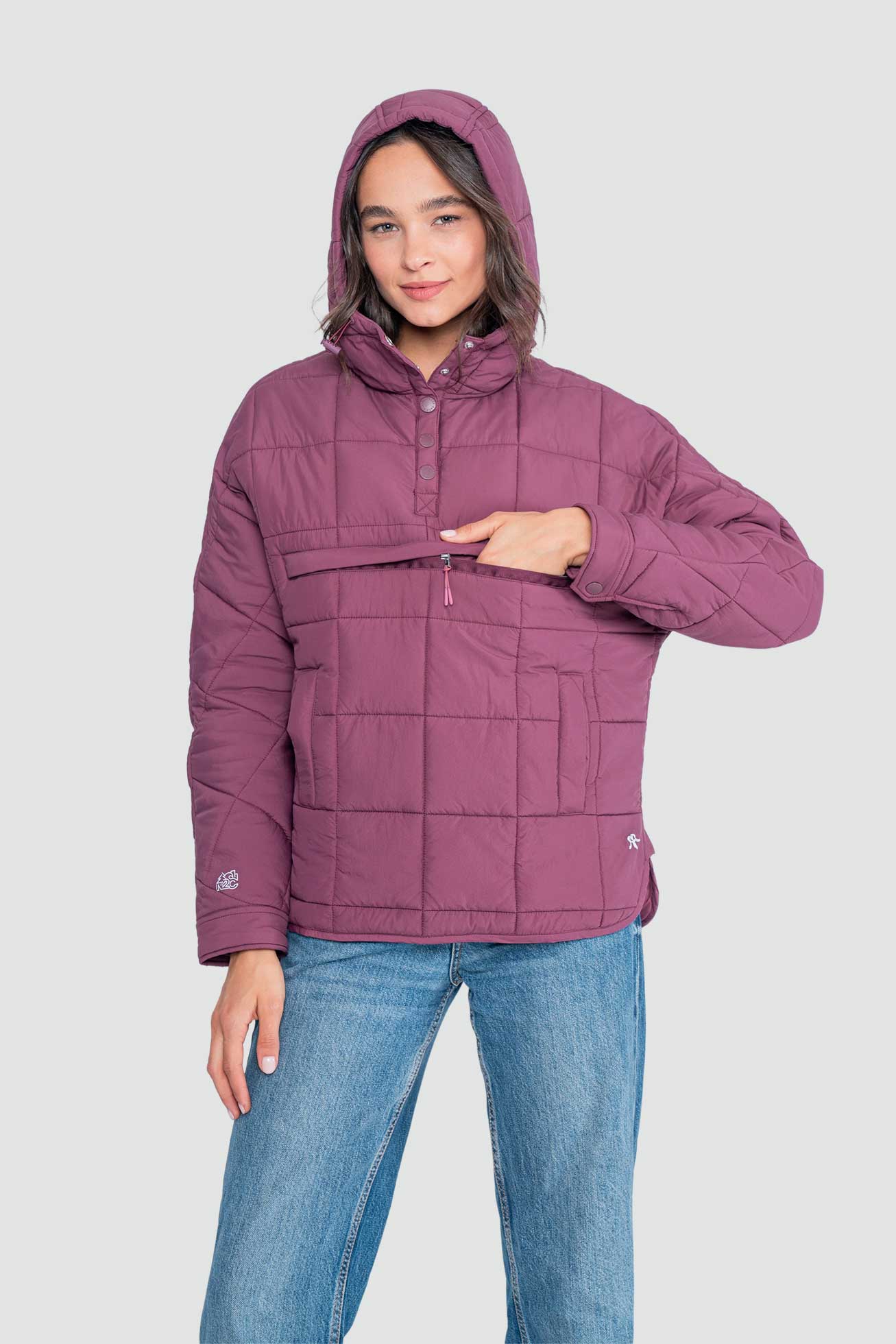Parka Mujer Anorak Solid - Berry