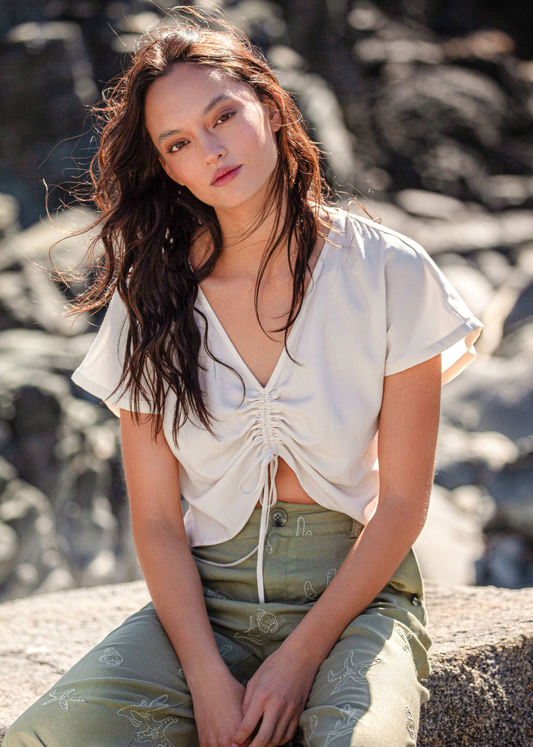 Blusa Viscosa Solid - Ecru