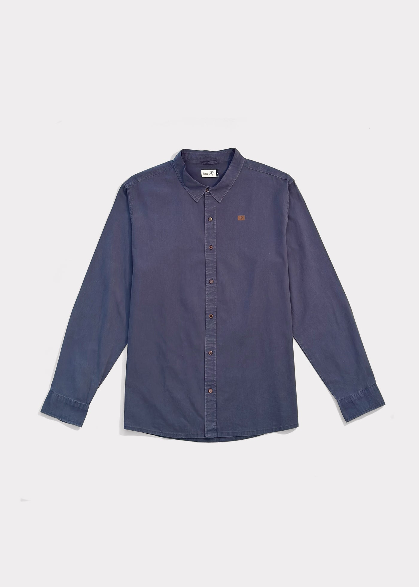 Camisa Long Cotton Solid Navy