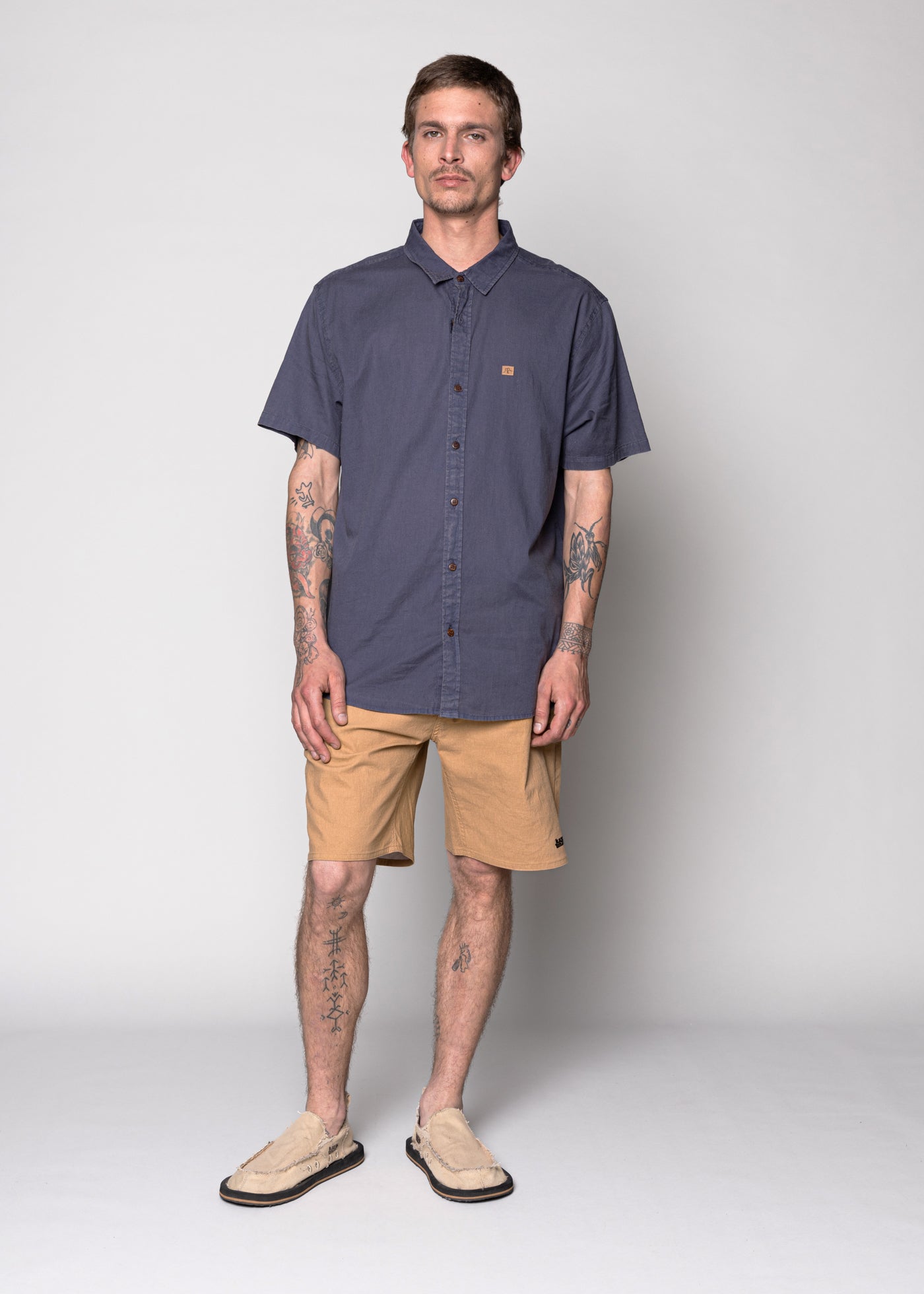 Camisa Cotton Solid Dark Blue