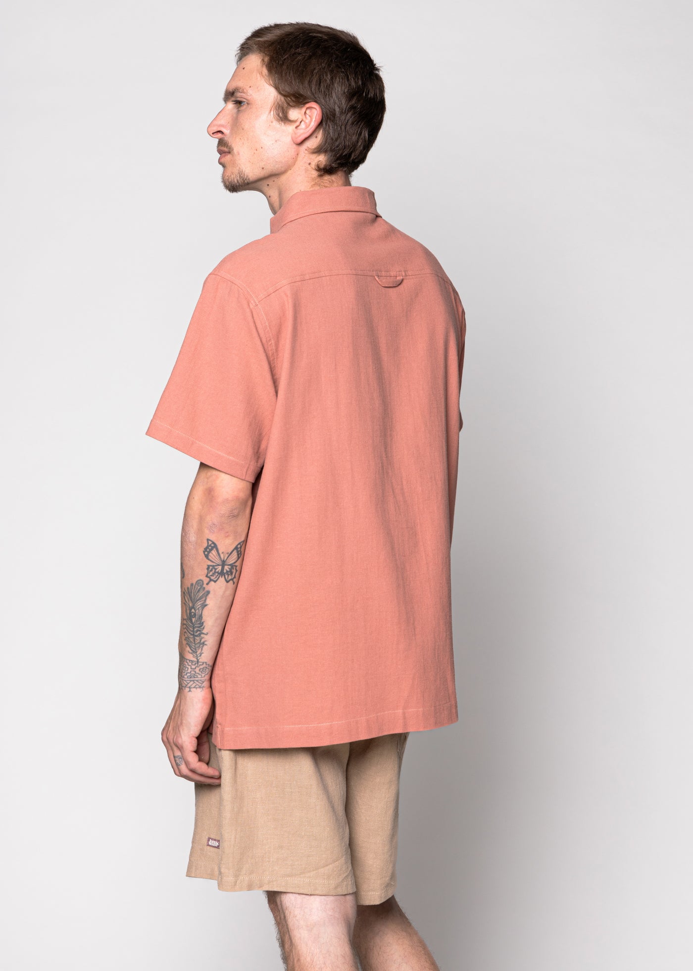 Camisa Lino Solid Lt Ginger