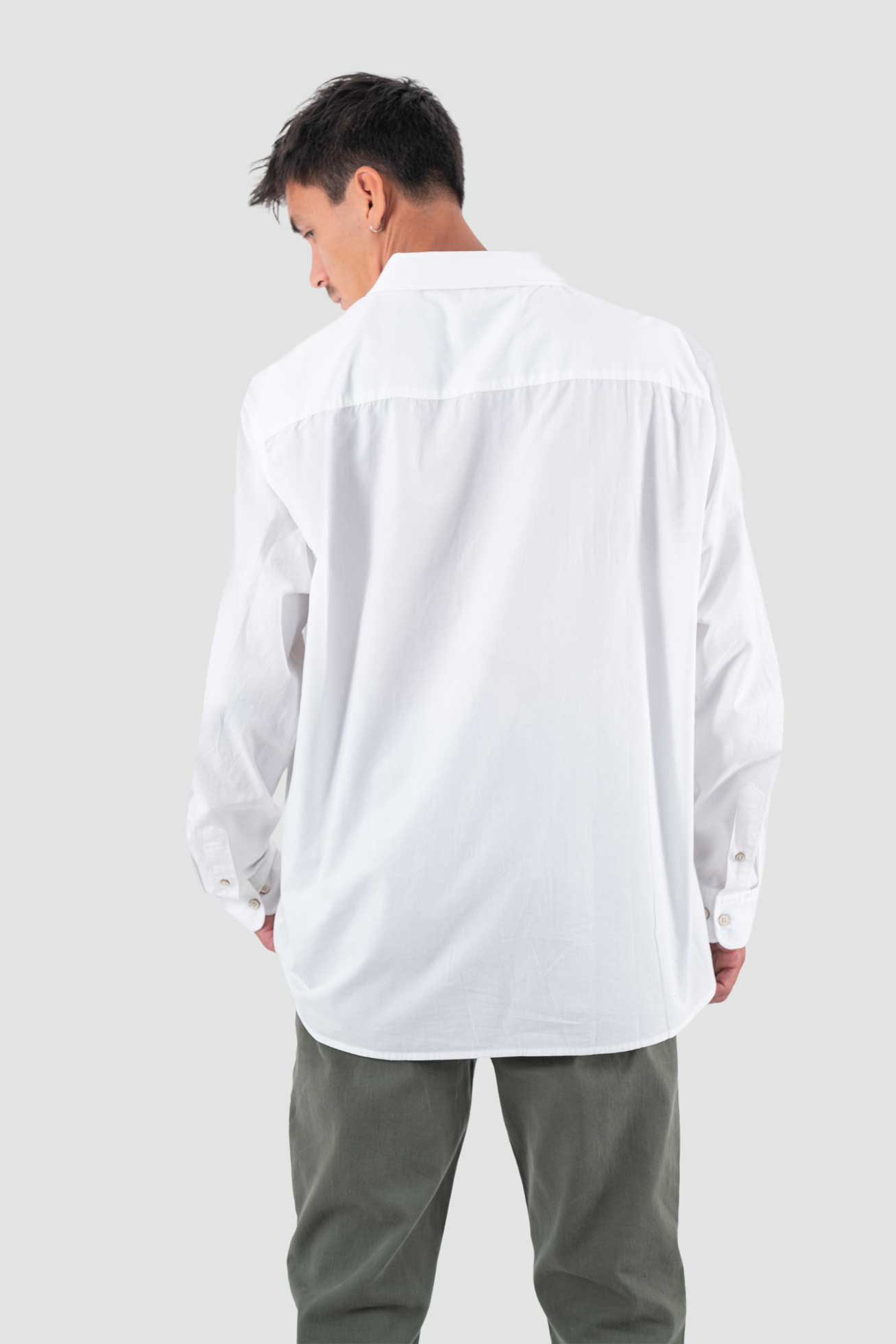 Camisa Clásica Manga Larga Algodón Hombre - Crema Lavender