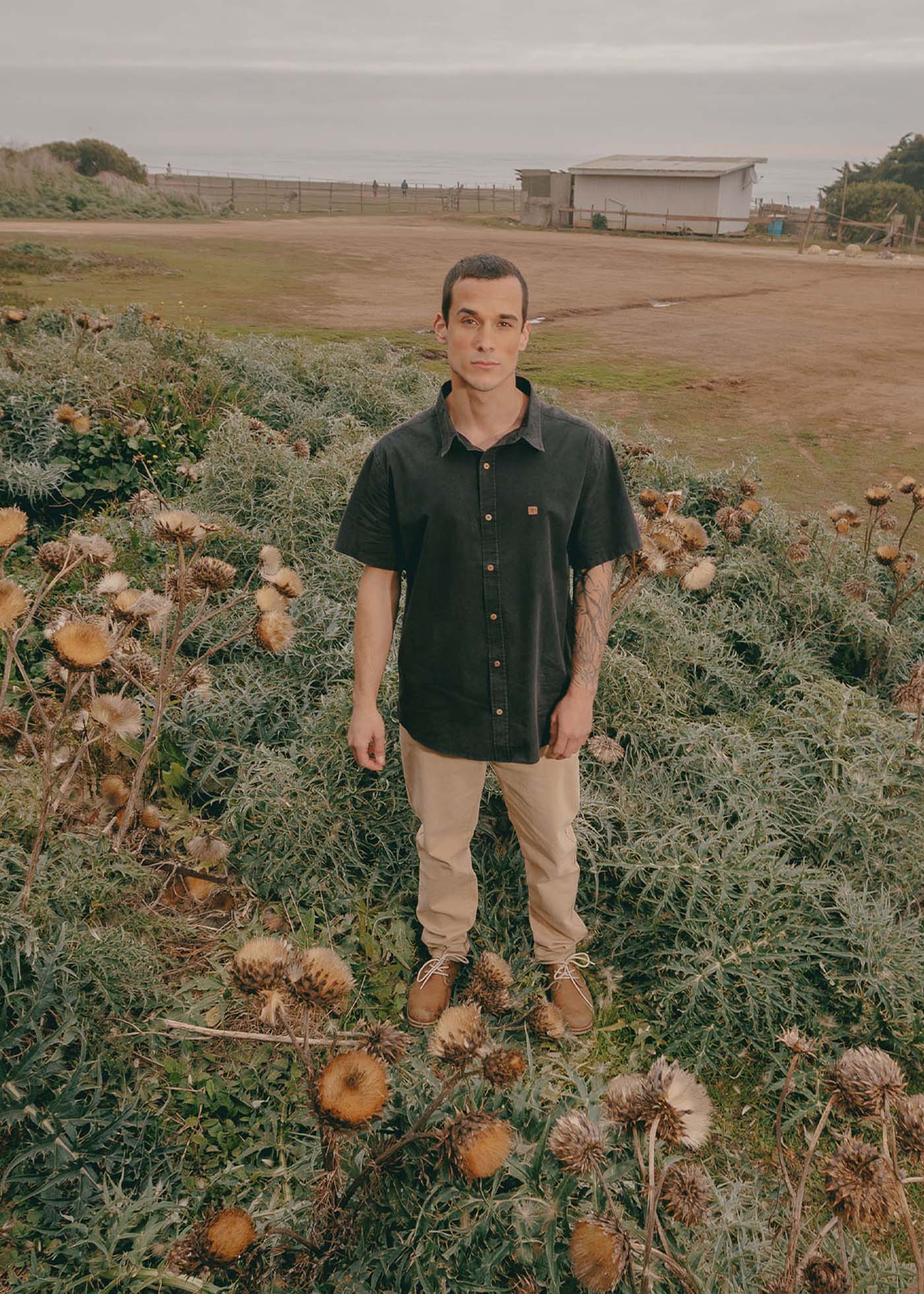 Camisa Hombre Algodón - Negra